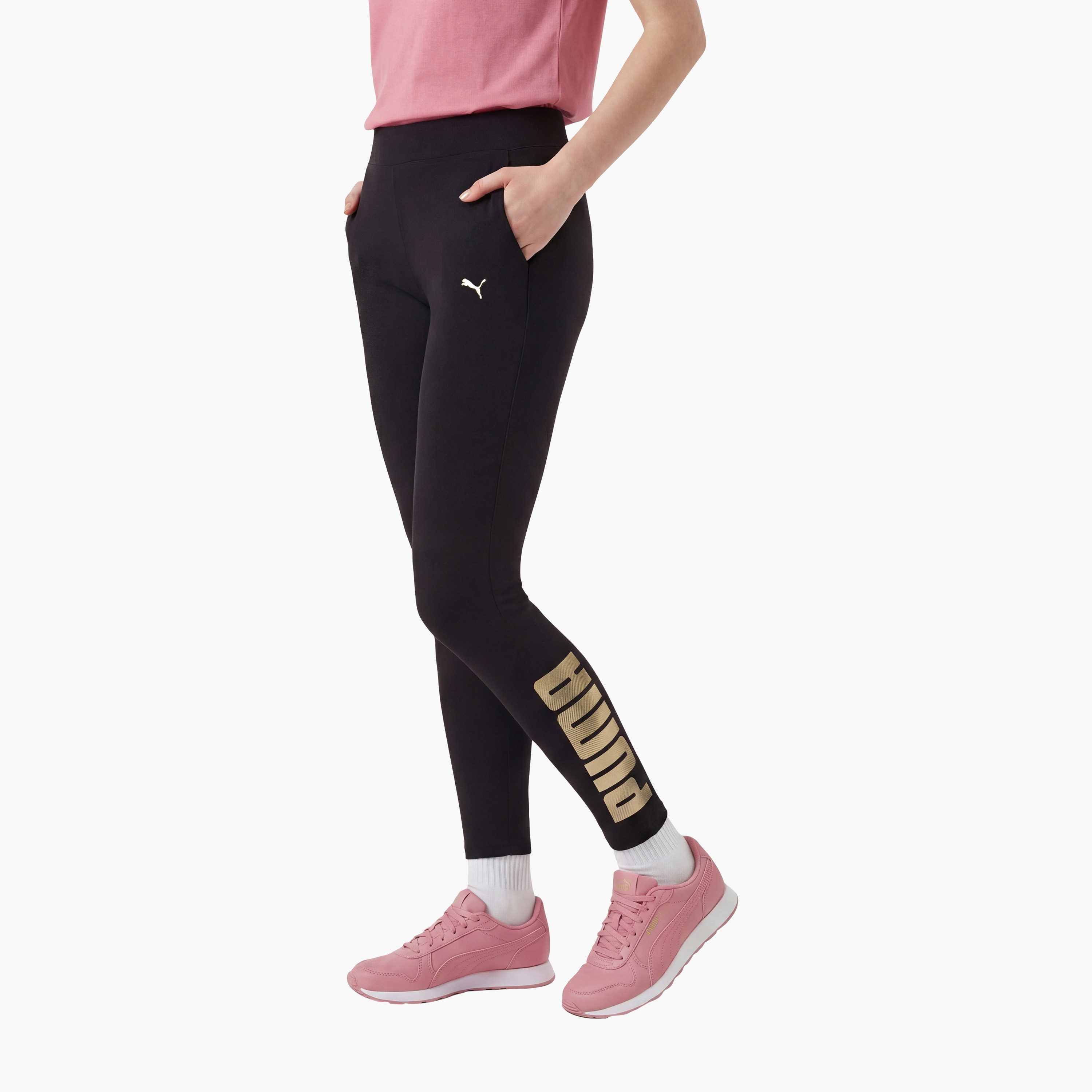 Puma Women ESS LOGO LAB Metallic Leggings-women-clothing-bottoms-leggings-image-3