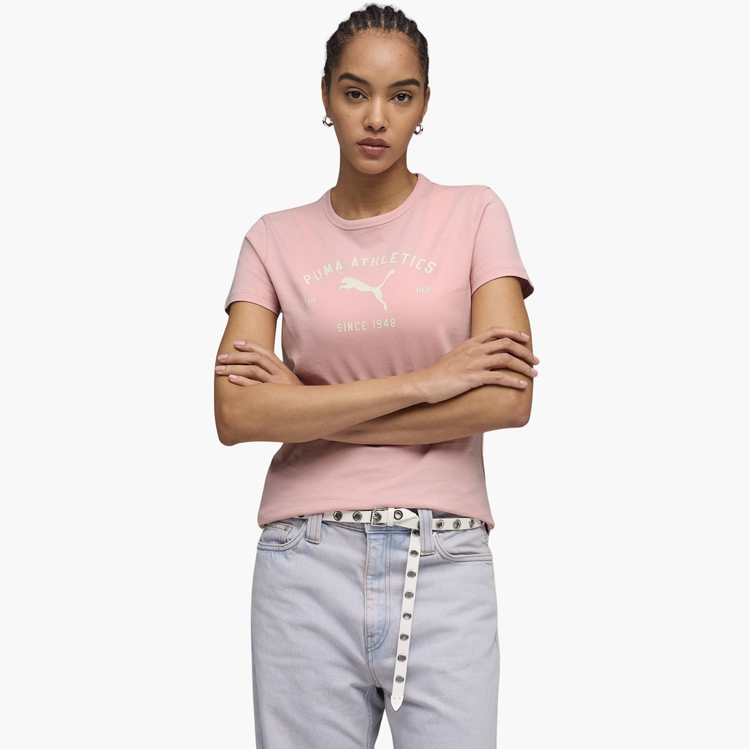 بوما - تيشيرت كلاس نسائي بأكمام قصيرة مطبوع عليه رسومات-women-clothing-tshirts-image-5
