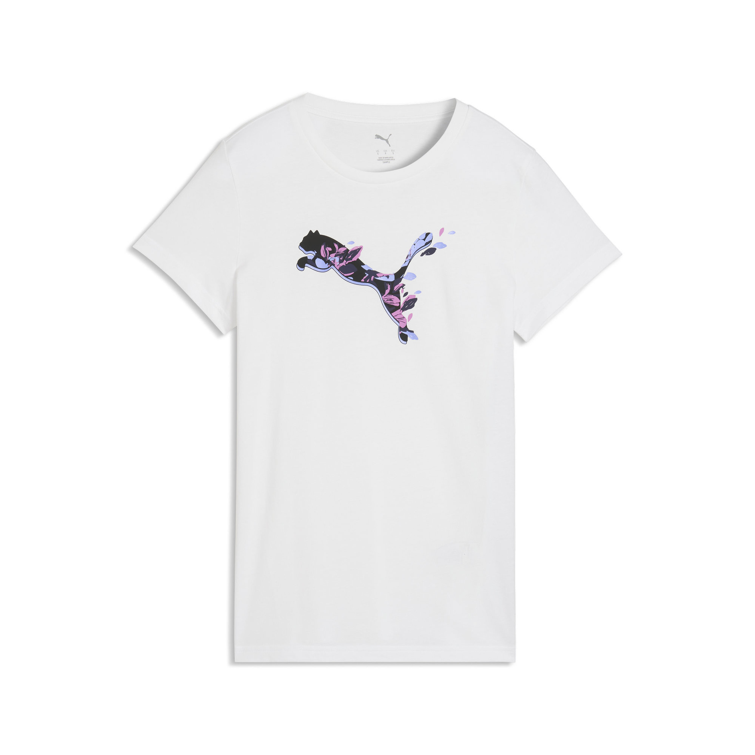 بوما - تيشيرت نسائي بأكمام قصيرة رسومات قطط مزهرة غرافيكية-women-clothing-tshirts-image-2