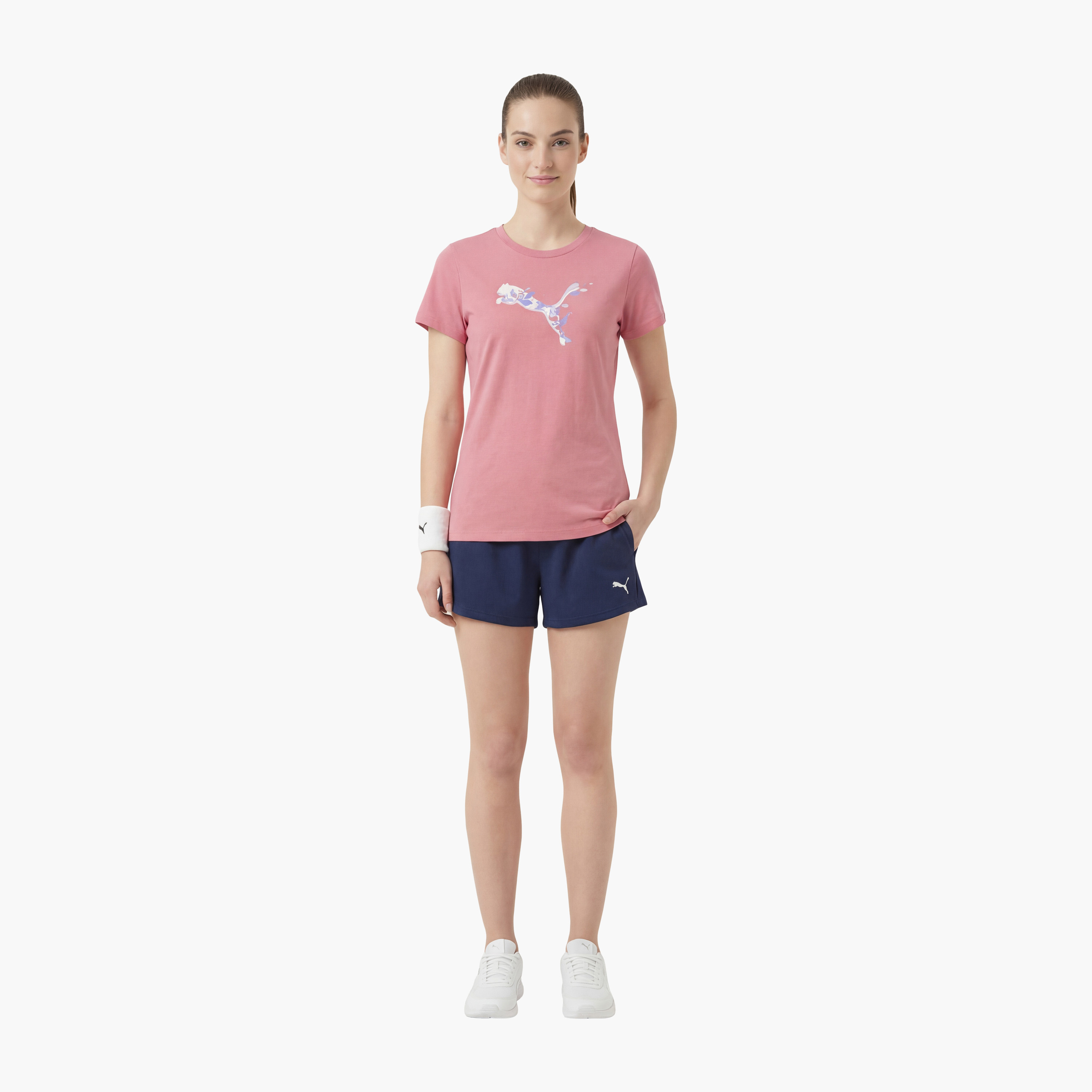بوما - تيشيرت نسائي بأكمام قصيرة رسومات قطط مزهرة غرافيكية-women-clothing-tshirts-image-11