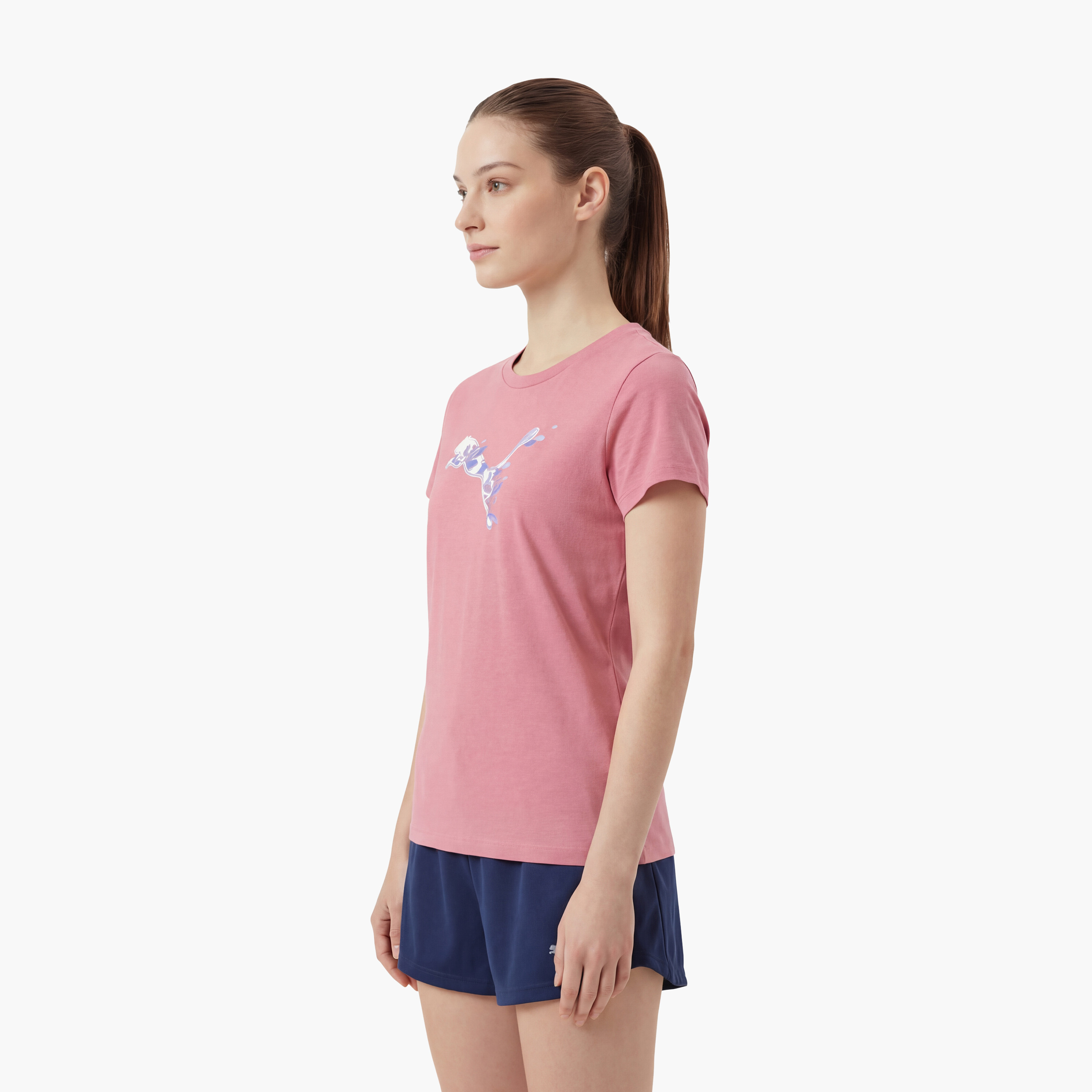 بوما - تيشيرت نسائي بأكمام قصيرة رسومات قطط مزهرة غرافيكية-women-clothing-tshirts-image-12