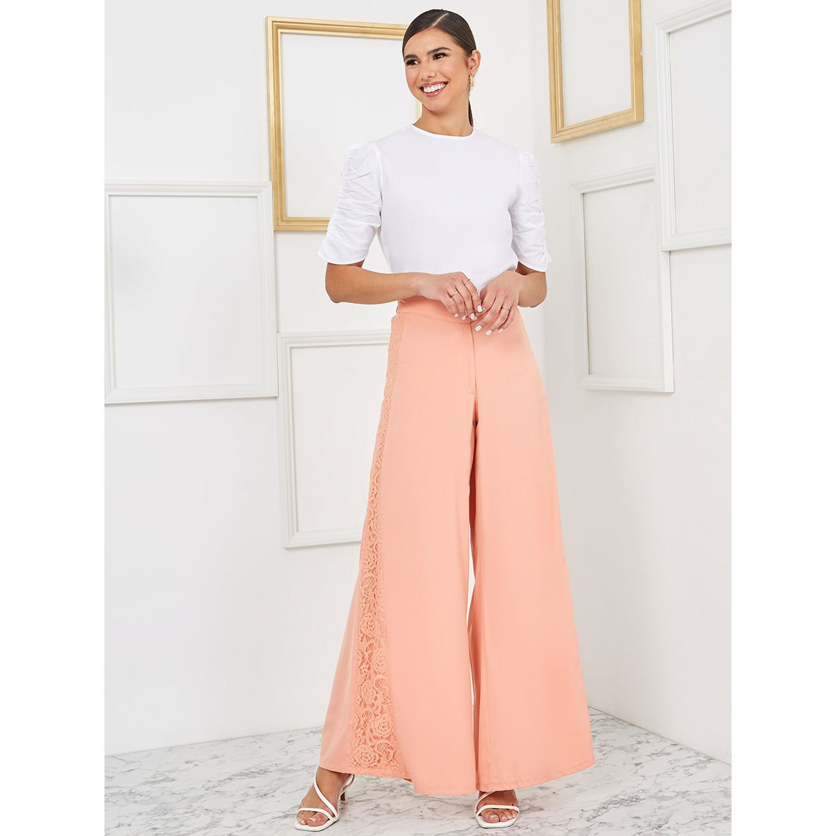 Styli Side Lace Detail Wide Leg Trouser-women-clothing-bottoms-trousers-image-2