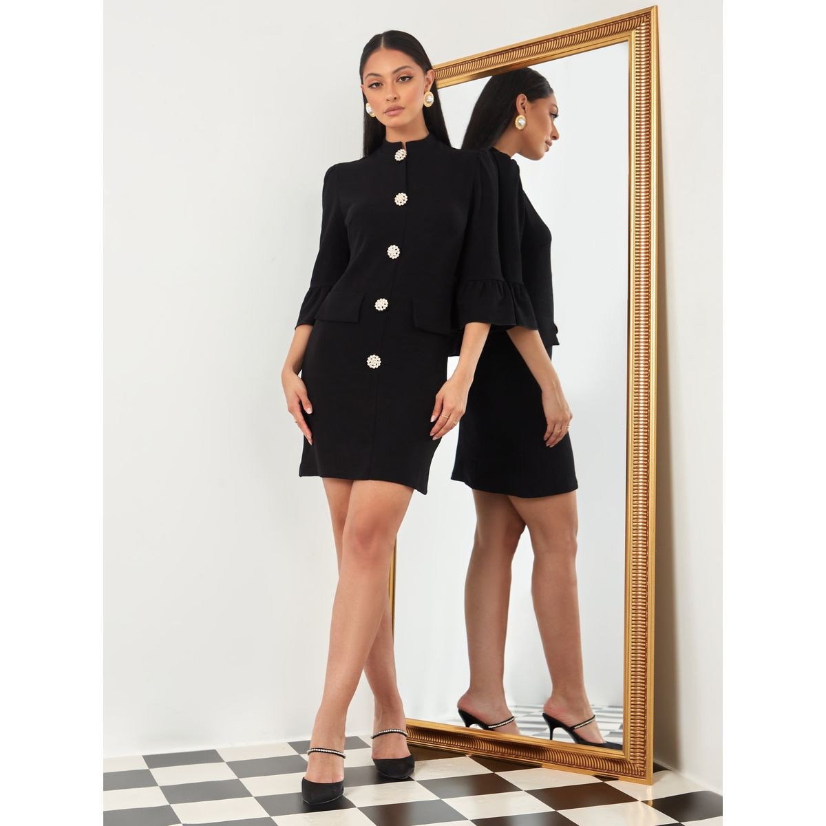 فستان قصير بياقة عالية-women-clothing-dresses-image-2