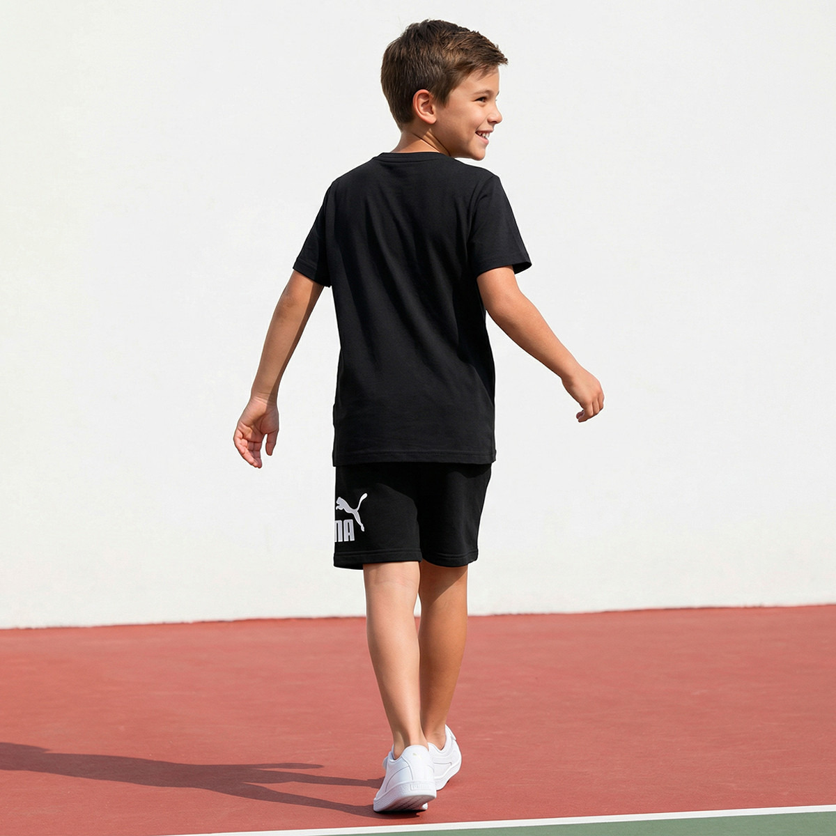 PUMA Crew Neck Short Sleeve T-shirt with Logo Print-boys-clothing-sportswear-tops-image-3