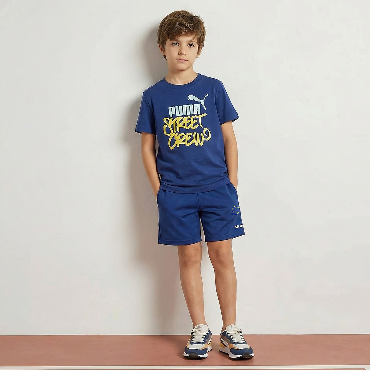 PUMA Crew Neck Short Sleeves T-shirt with Logo Print-boys-clothing-sportswear-tops-image-1