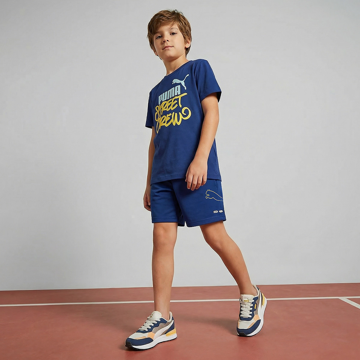 PUMA Crew Neck Short Sleeves T-shirt with Logo Print-boys-clothing-sportswear-tops-image-2