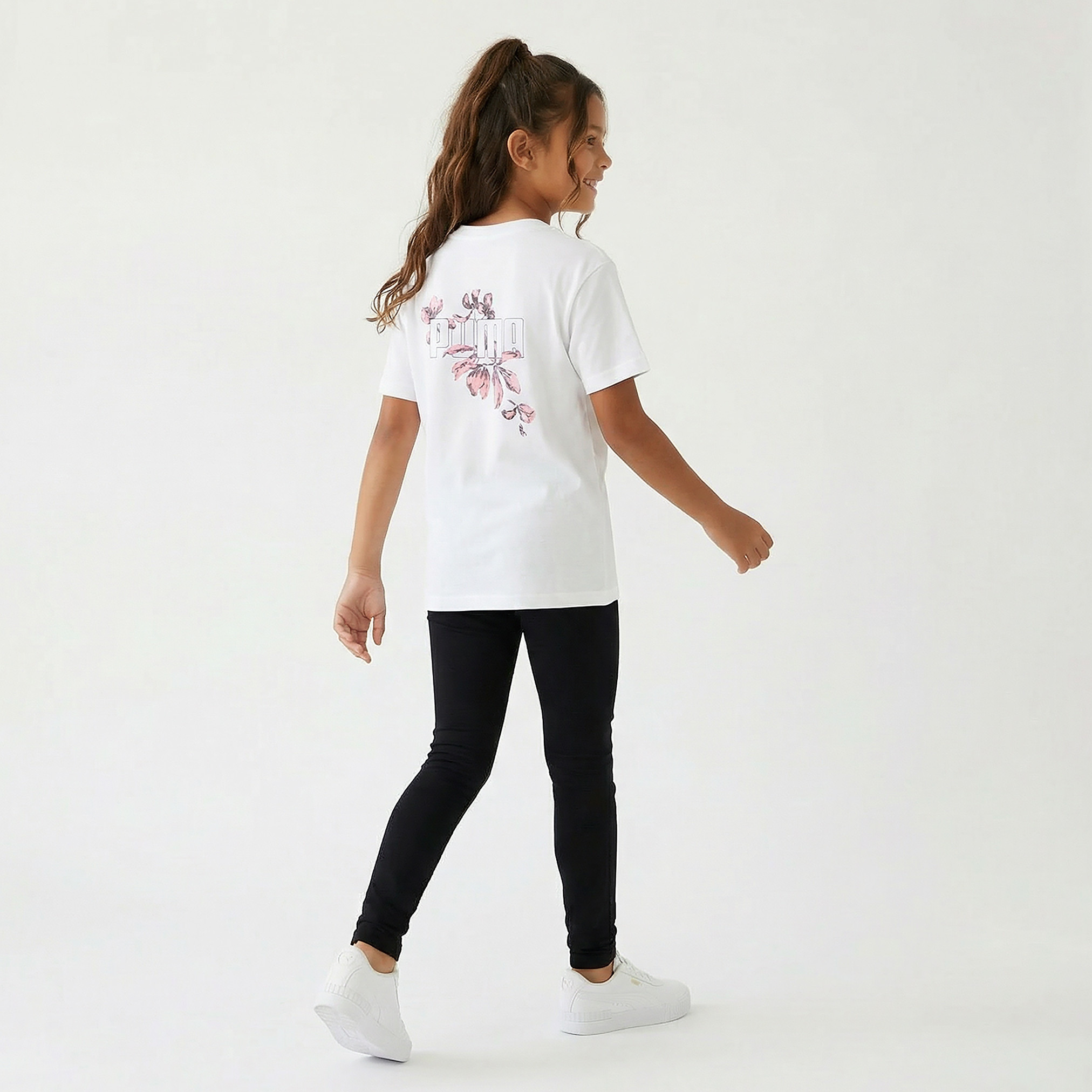 Puma Crew Neck Short Sleeves T-shirt with Logo Print-girls-clothing-tshirts-image-1