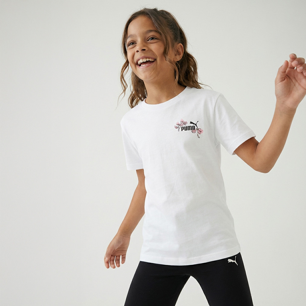 Puma Crew Neck Short Sleeves T-shirt with Logo Print-girls-clothing-tshirts-image-2
