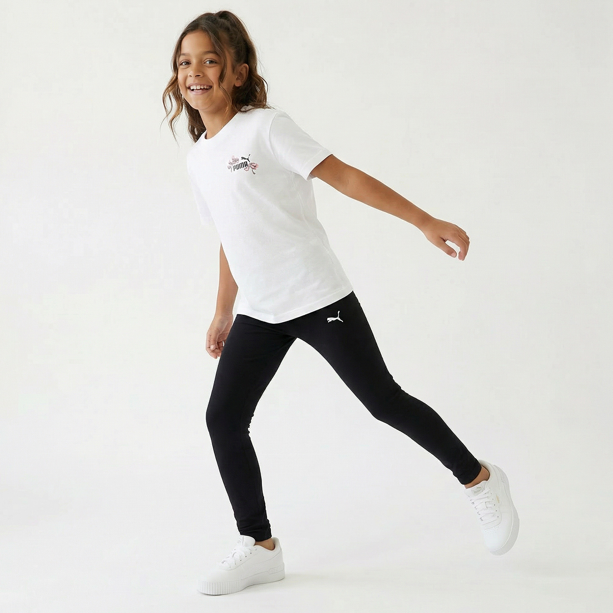 Puma Crew Neck Short Sleeves T-shirt with Logo Print-girls-clothing-tshirts-image-3
