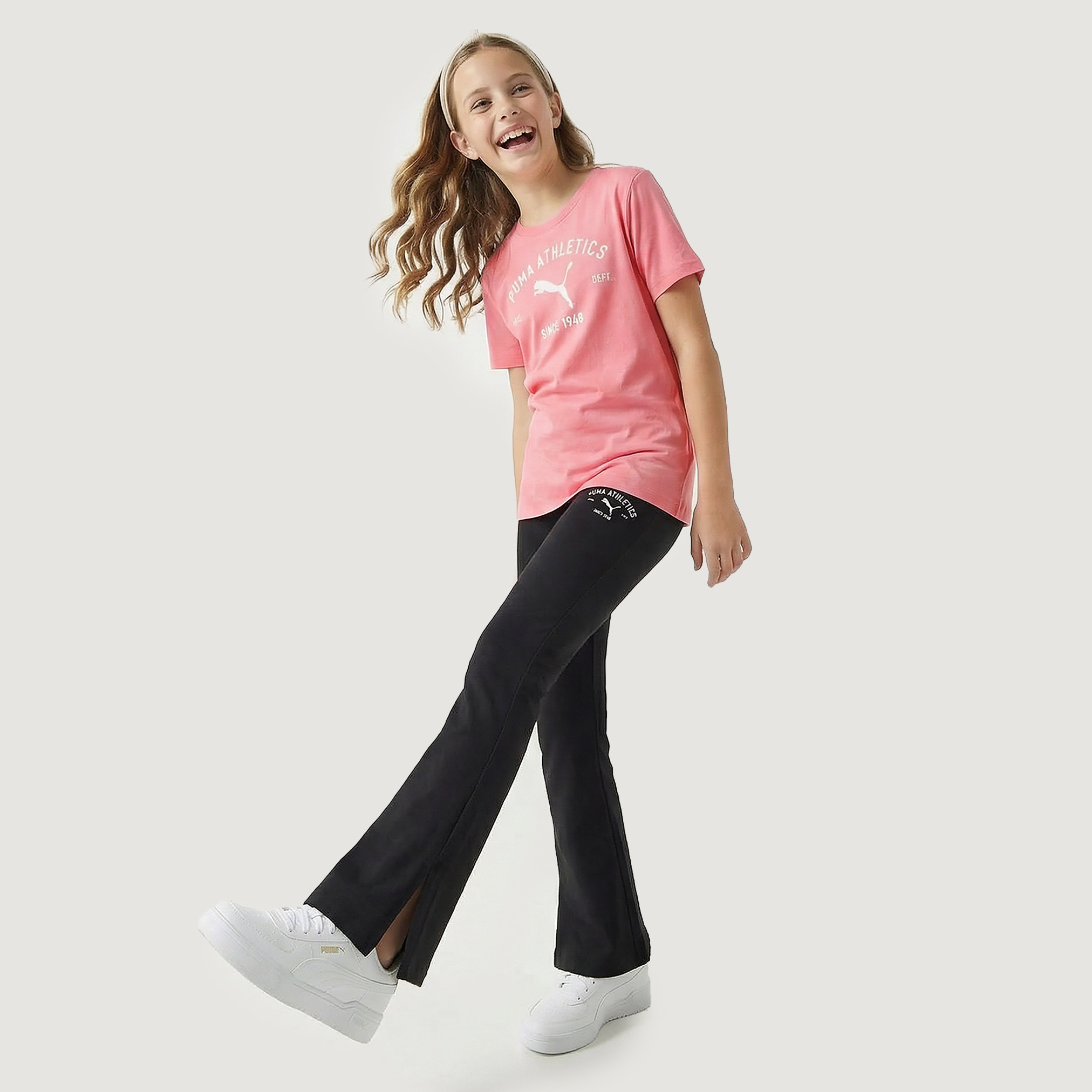 Puma Crew Neck Short Sleeves T-shirt with Logo Print-girls-clothing-tshirts-image-5