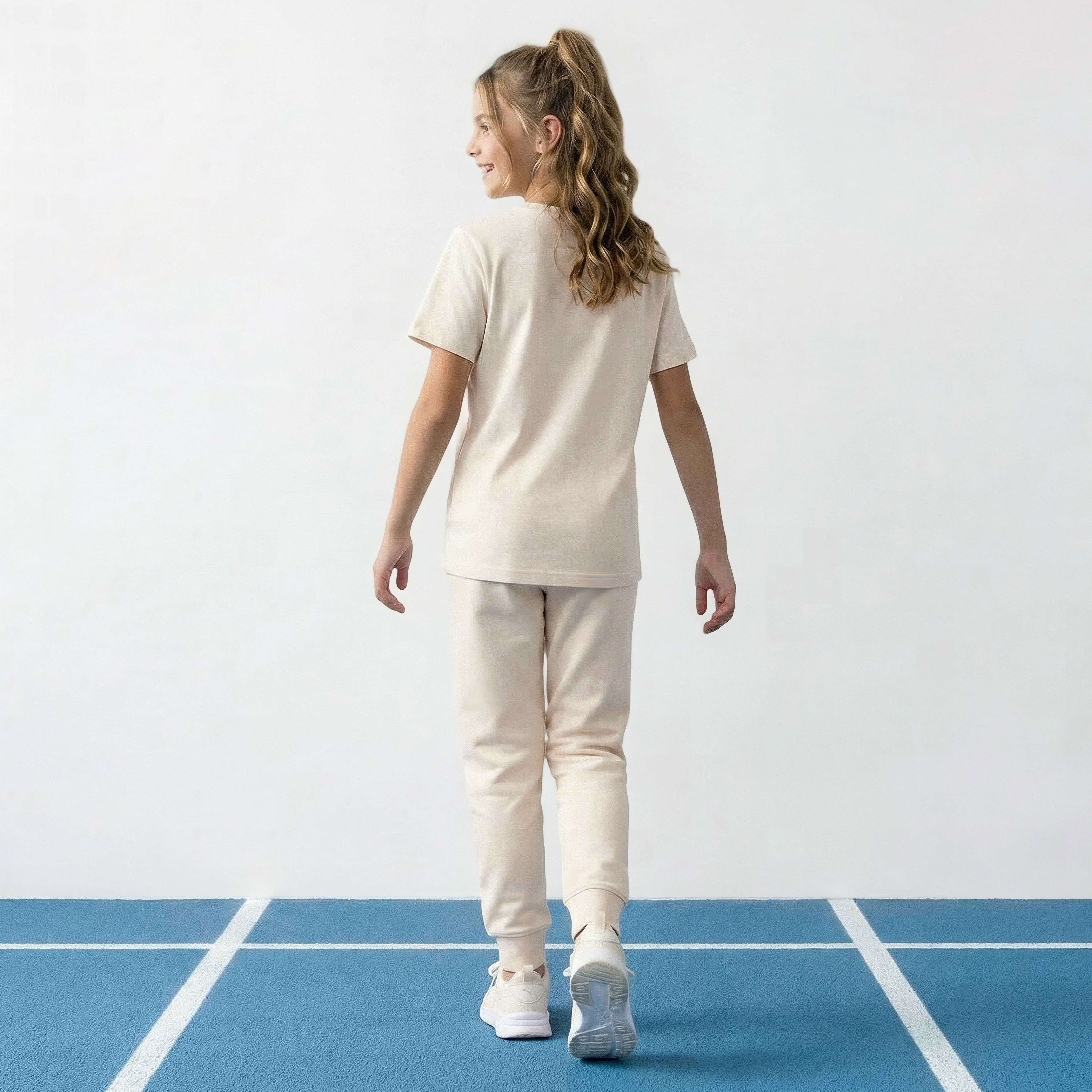 PUMA Round Neck Short Sleeves T-shirt with Logo Print-girls-clothing-tshirts-image-3