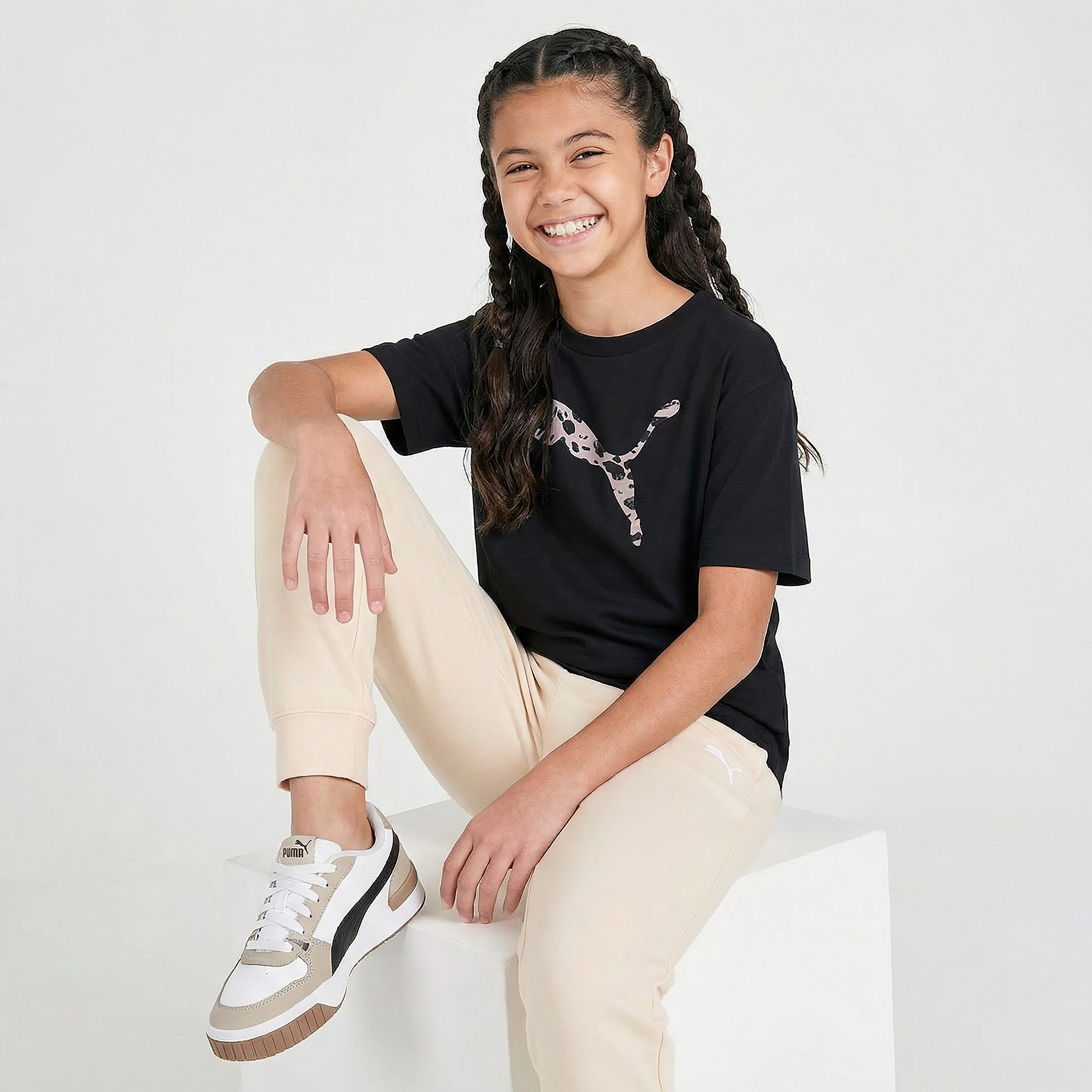 Puma Crew Neck Short Sleeves T-shirt with Logo Print-girls-clothing-tshirts-image-5