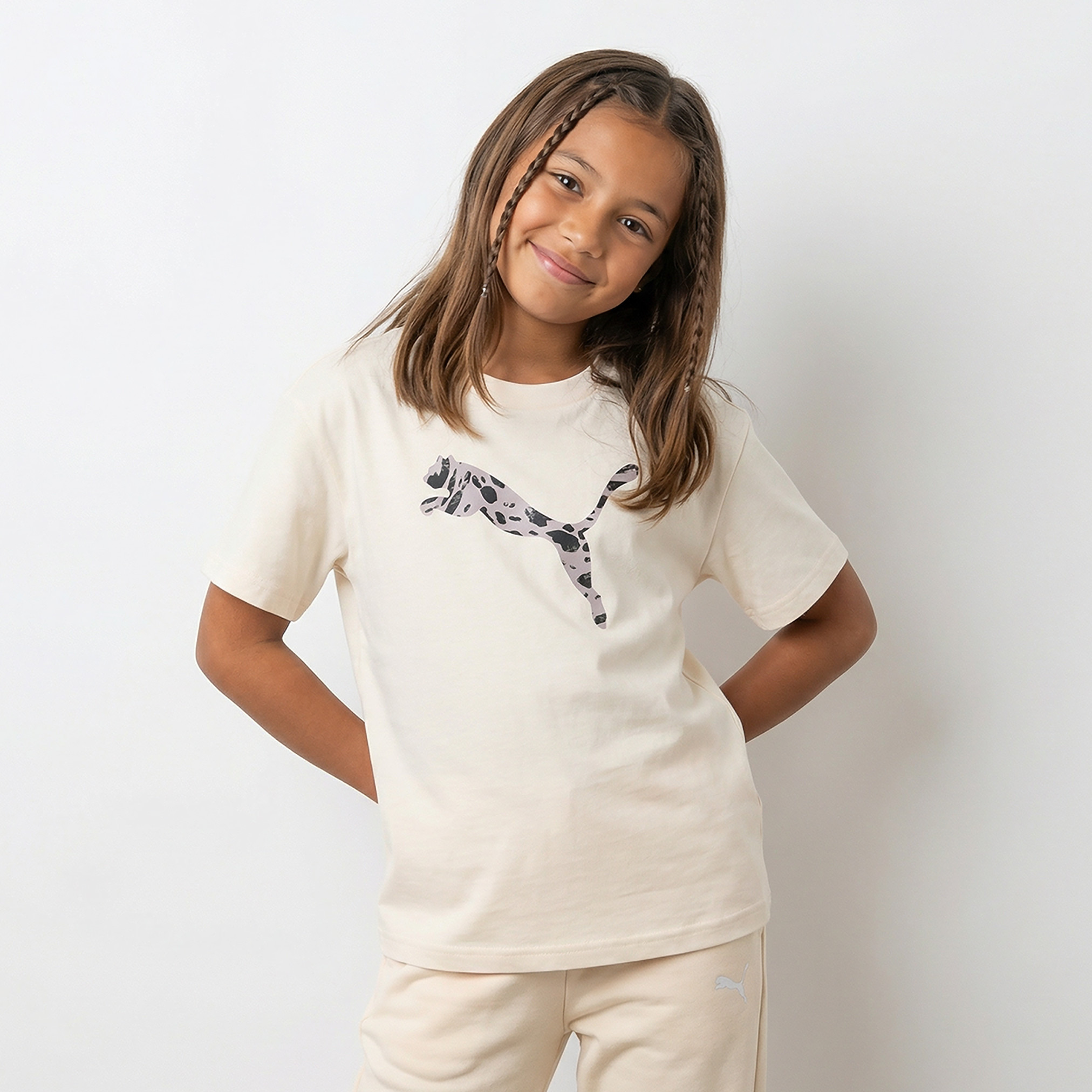 Puma Crew Neck Short Sleeves T-shirt with Logo Print-girls-clothing-tshirts-image-1