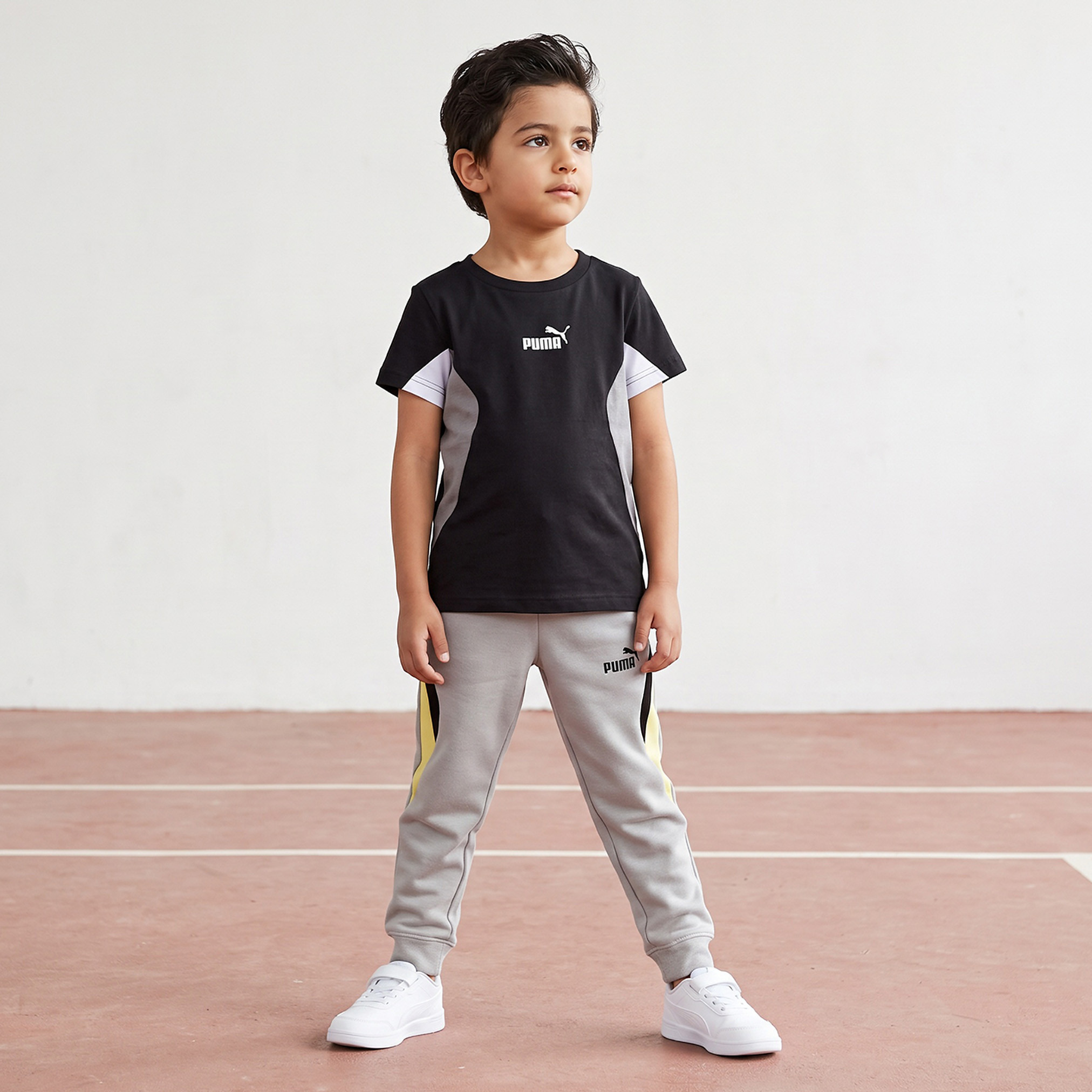تيشيرت بياقة مستديرة وأكمام قصيرة بألواح وقوالب ملونة من بوما-boys-clothing-tshirtsandpolos-image-4