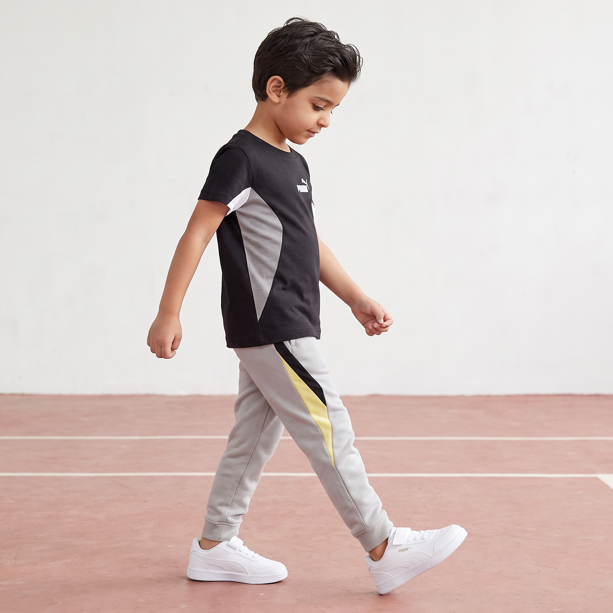 تيشيرت بياقة مستديرة وأكمام قصيرة بألواح وقوالب ملونة من بوما-boys-clothing-tshirtsandpolos-image-5