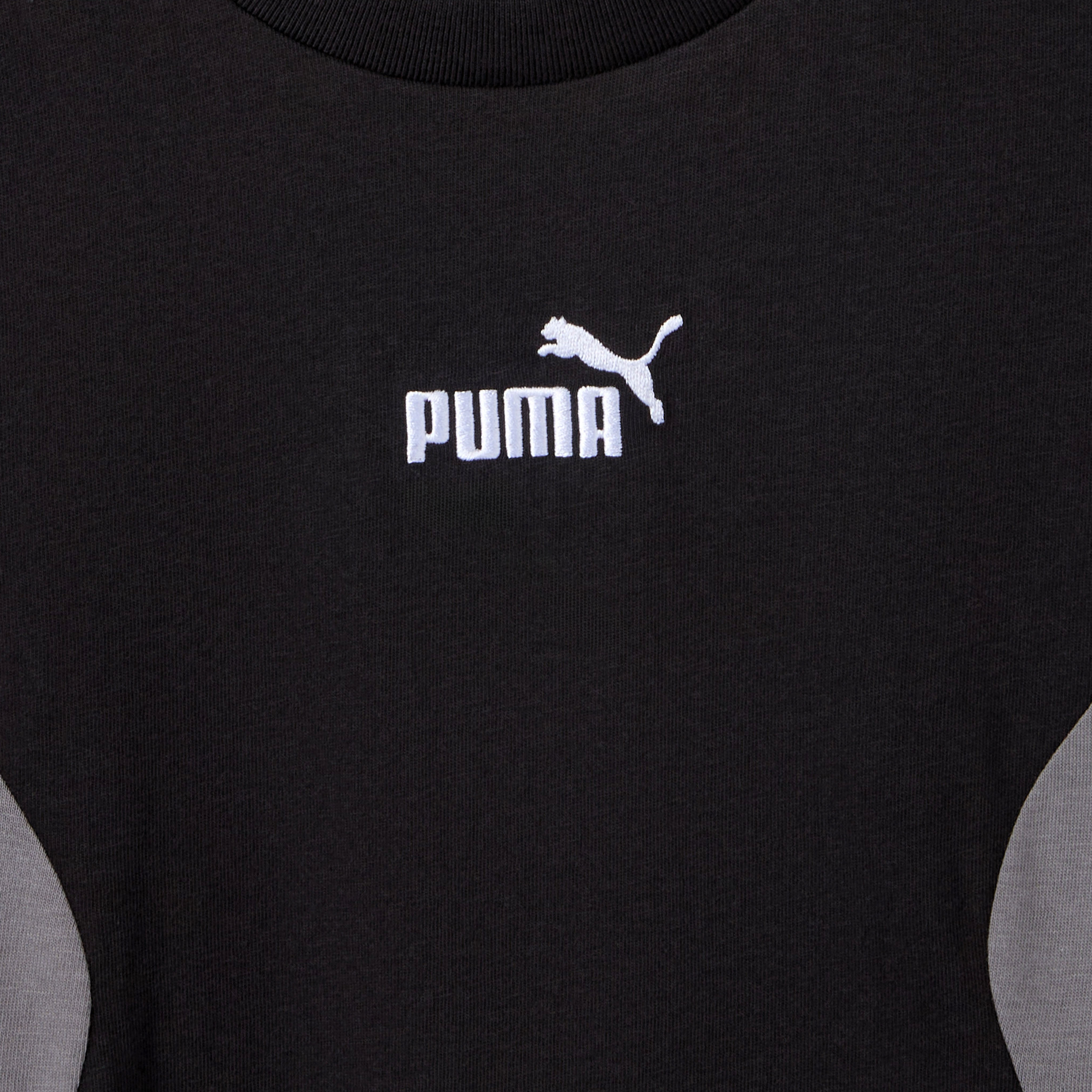 PUMA Crew Neck Short Sleeves T-shirt with Colourblock Panel-boys-clothing-sportswear-tops-image-4