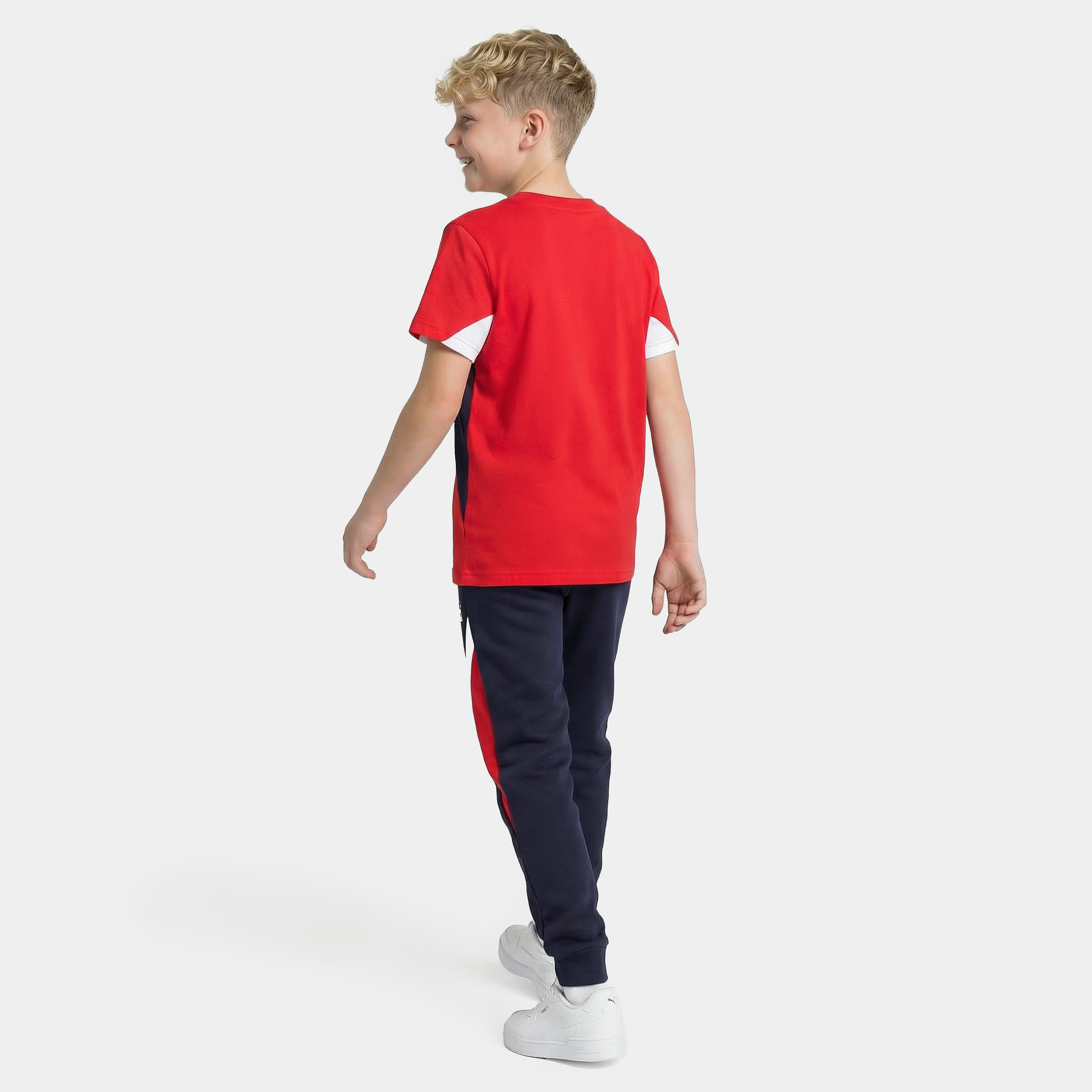 PUMA Crew Neck Short Sleeves T-shirt with Colourblock Design-boys-clothing-sportswear-tops-image-3