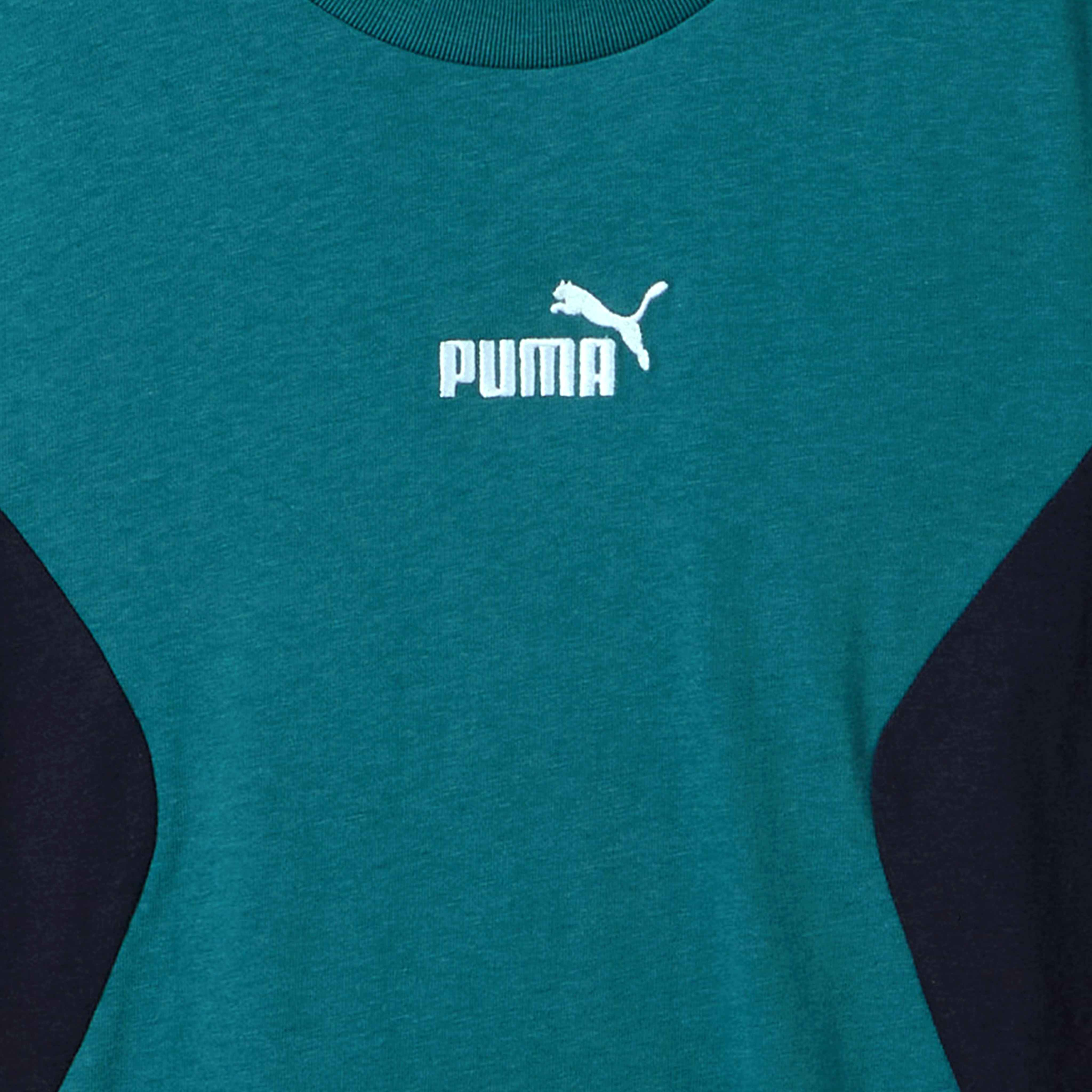 PUMA Crew Neck Short Sleeves T-shirt with Colourblock Panel-boys-clothing-sportswear-tops-image-4