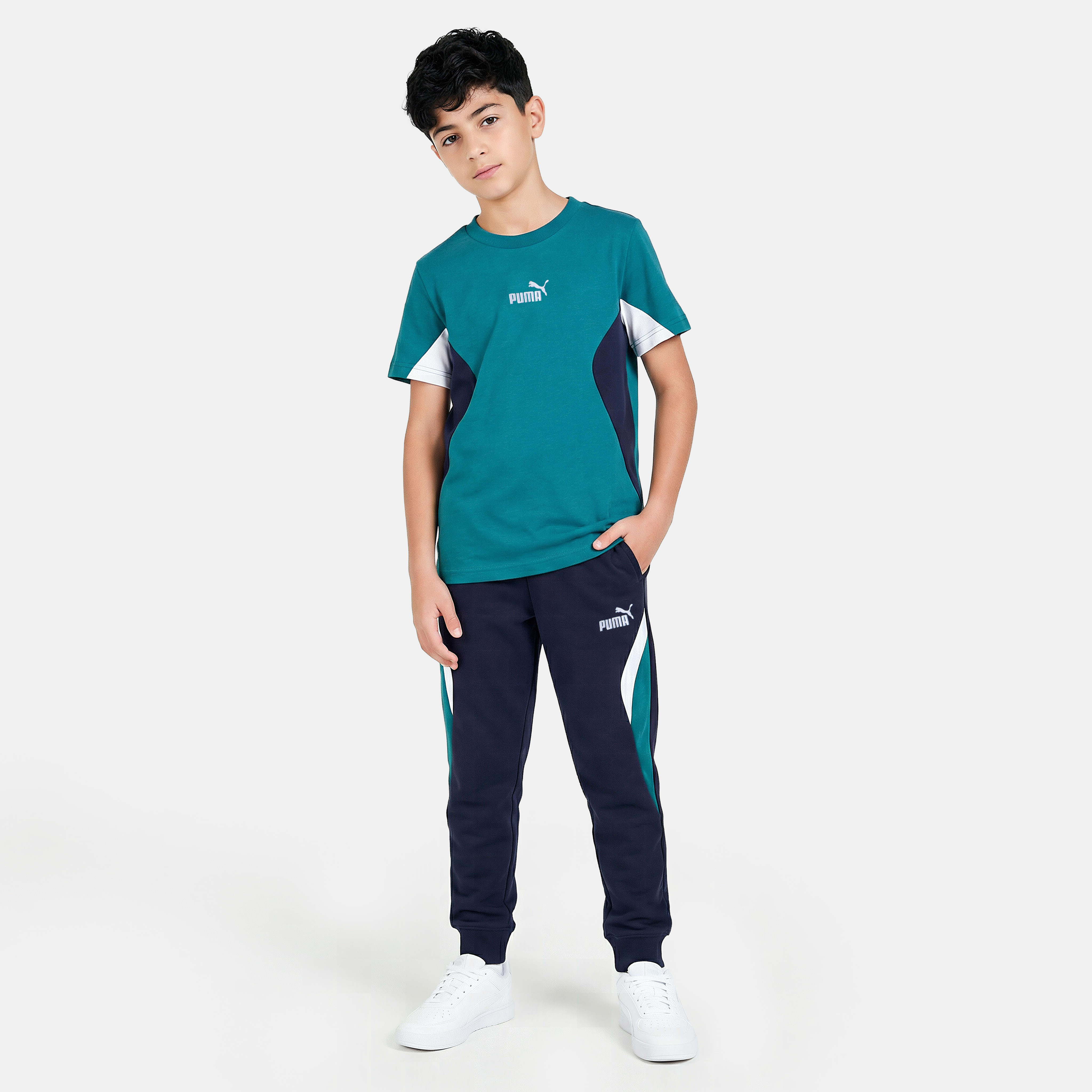 PUMA Elasticated Waist Joggers with Pockets-boys-clothing-bottoms-joggersandtrackpants-image-2