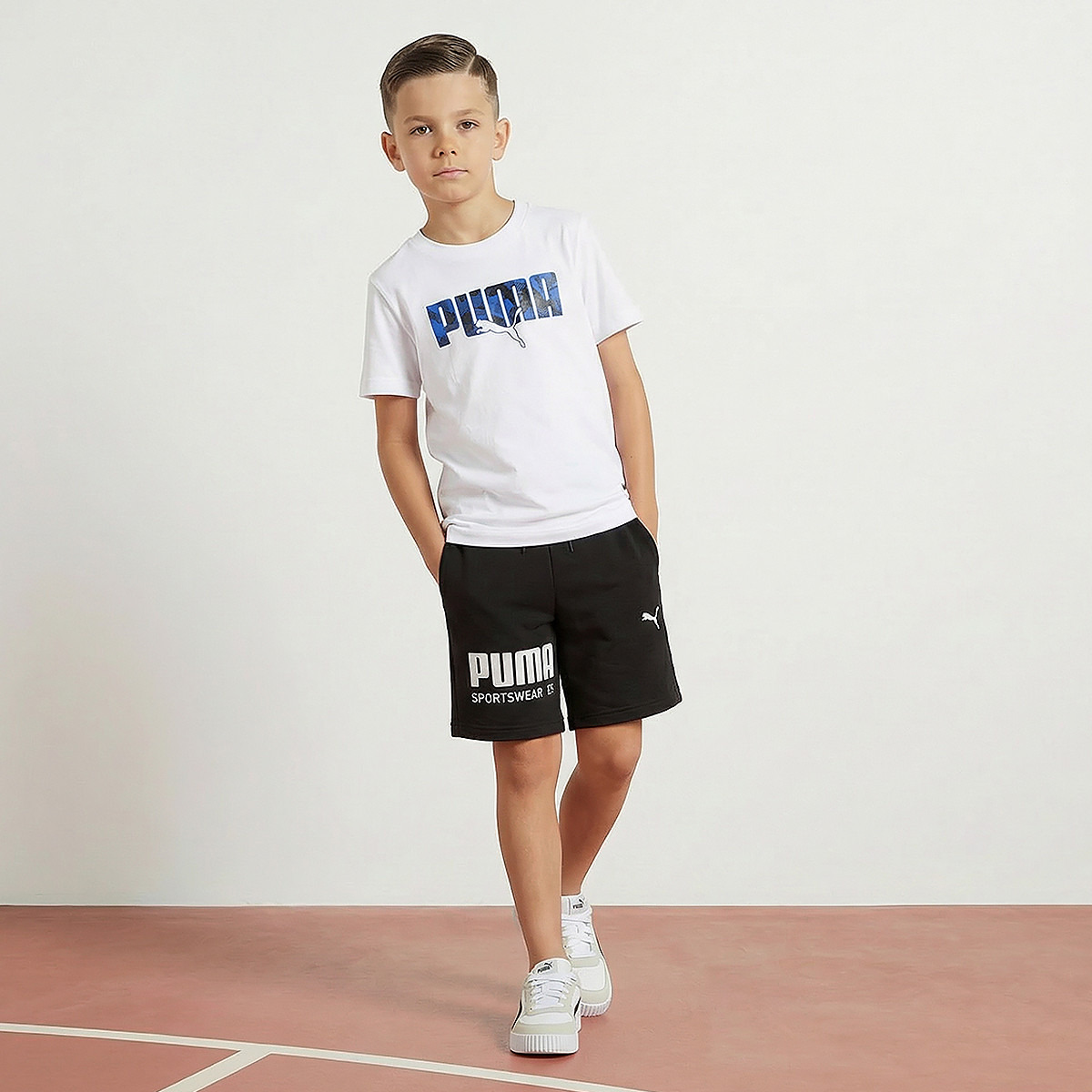PUMA Crew Neck Short Sleeve T-shirt with Logo Print-boys-clothing-sportswear-tops-image-5