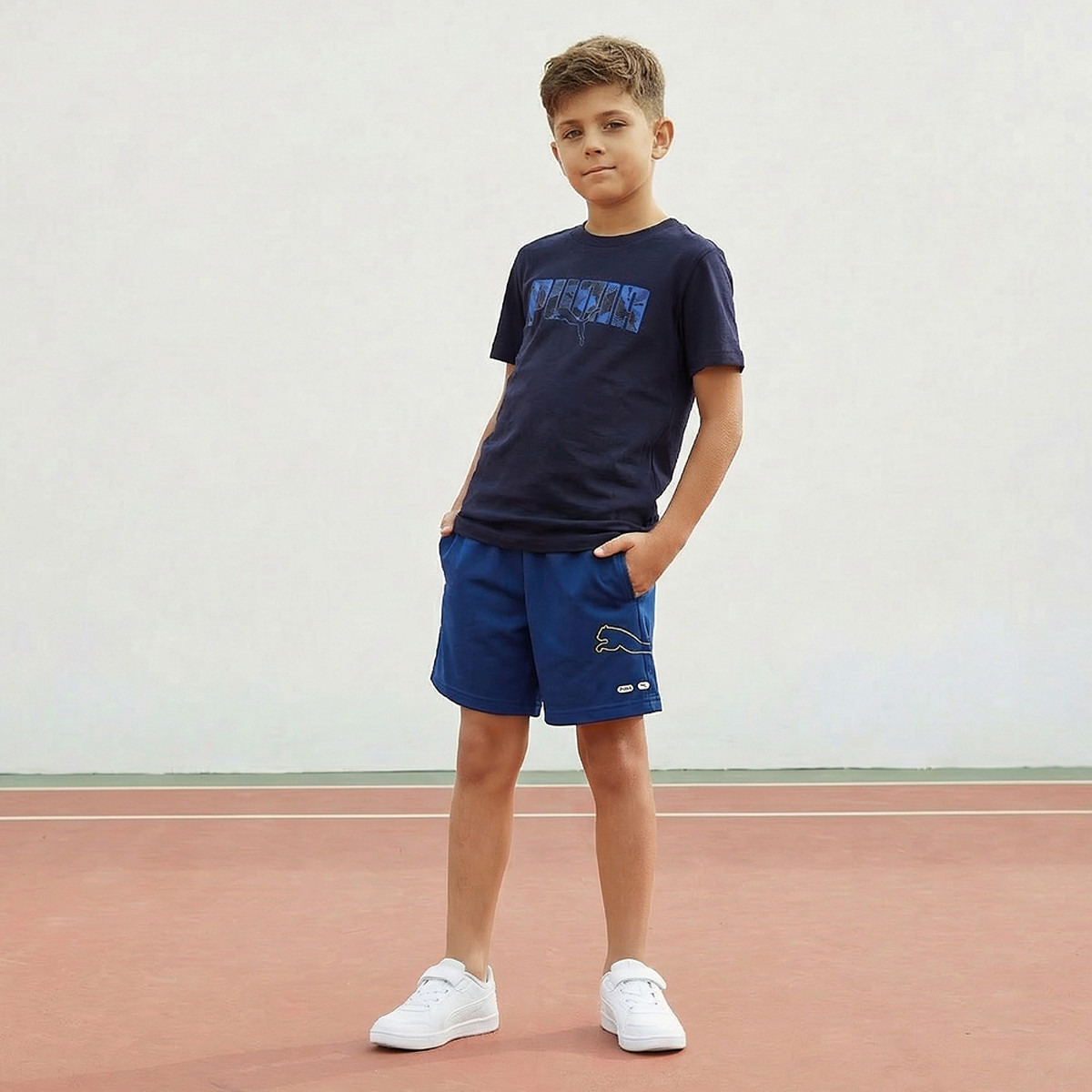 PUMA Crew Neck Short Sleeves T-shirt with Logo Print-boys-clothing-sportswear-tops-image-2
