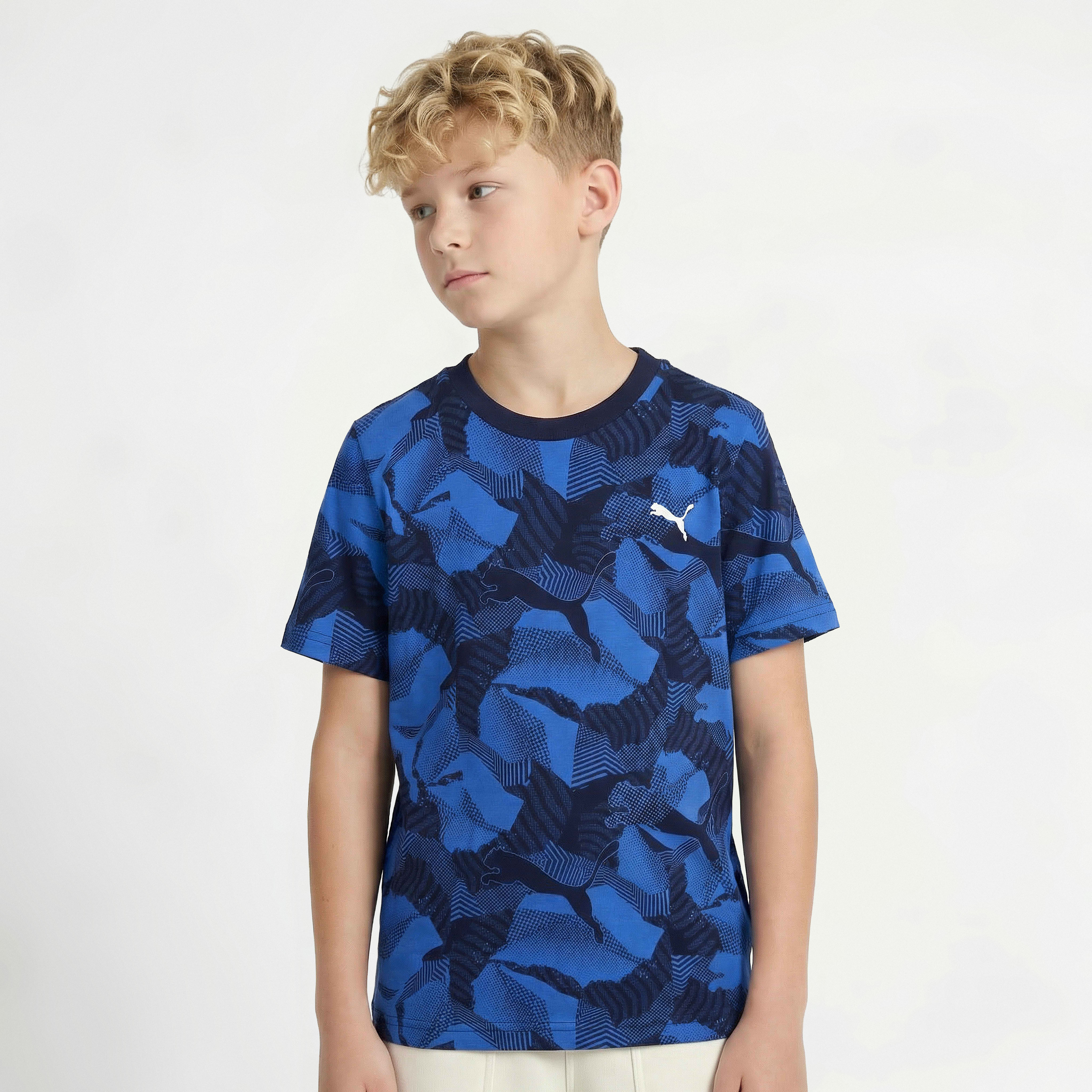 PUMA Crew Neck Short Sleeves T-shirt with Print-boys-clothing-sportswear-tops-image-1