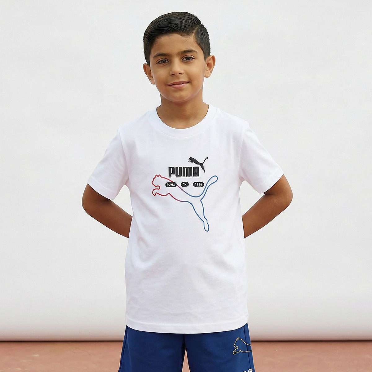 PUMA Crew Neck Short Sleeves T-shirt with Logo Print-boys-clothing-sportswear-tops-image-1