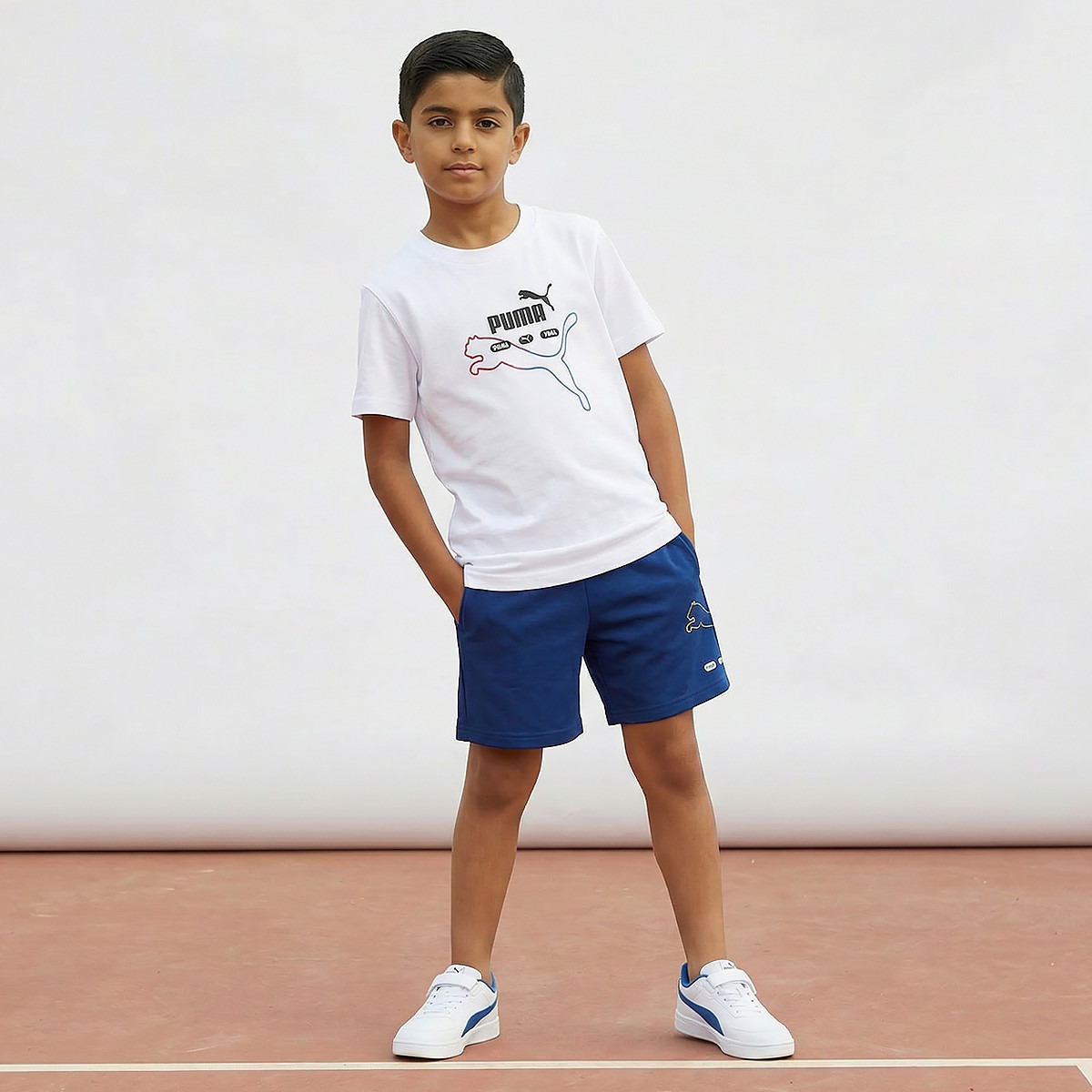 PUMA Crew Neck Short Sleeves T-shirt with Logo Print-boys-clothing-sportswear-tops-image-2