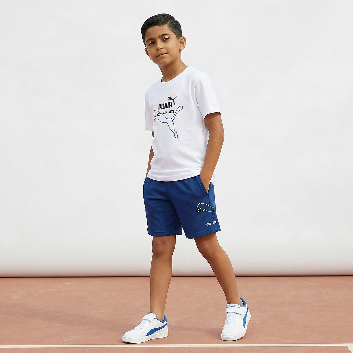 PUMA Crew Neck Short Sleeves T-shirt with Logo Print-boys-clothing-sportswear-tops-image-5