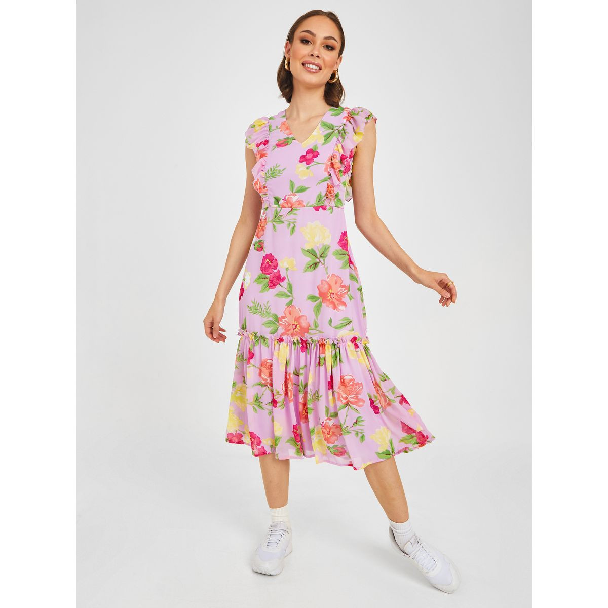 فستان ميدي باكمام كاب-women-clothing-dresses-image-1