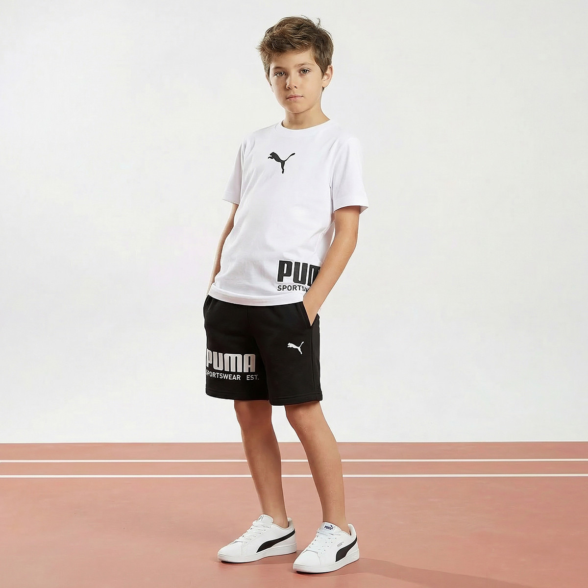 PUMA Crew Neck Short Sleeves T-shirt with Logo Print-boys-clothing-sportswear-tops-image-5