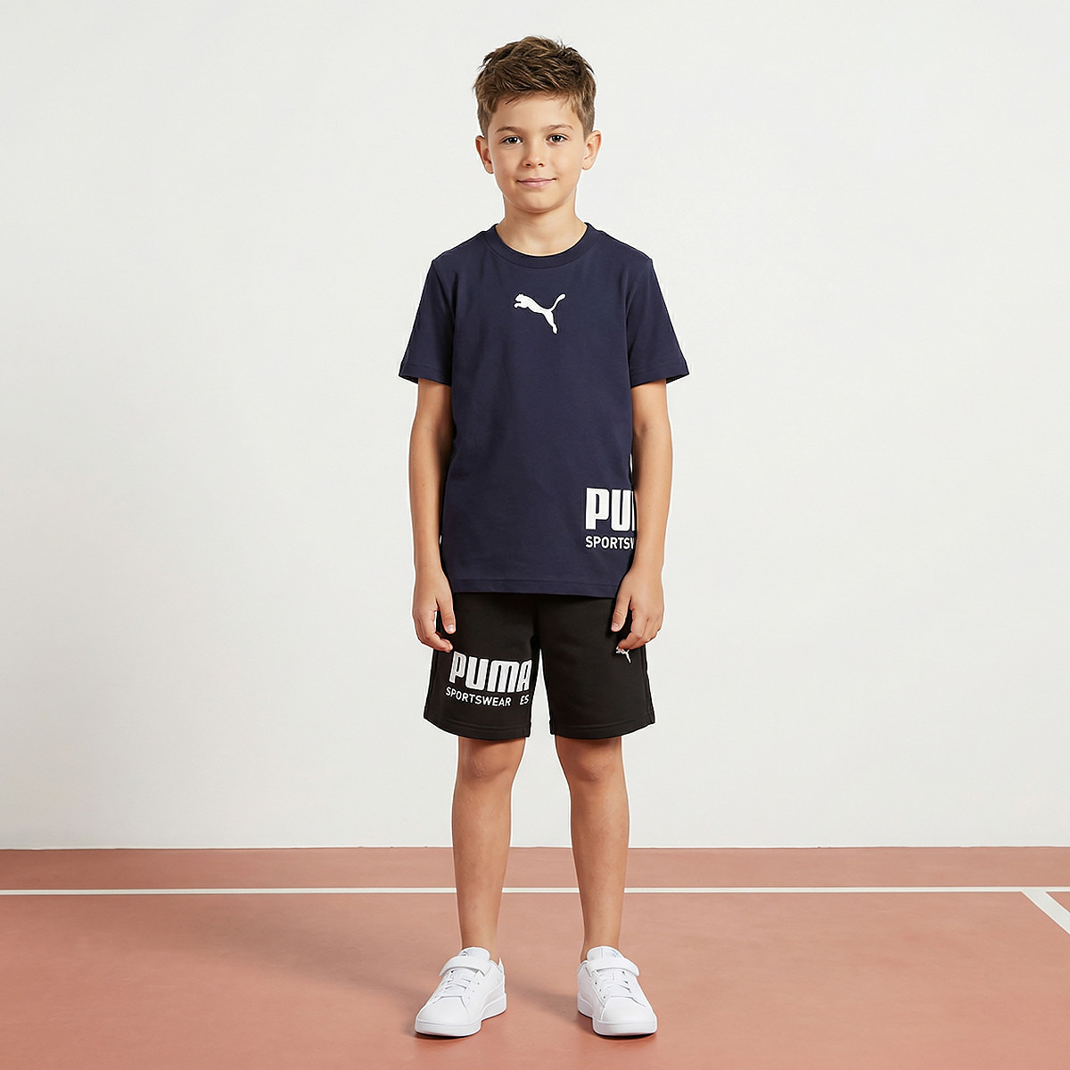 PUMA Crew Neck Short Sleeves T-shirt with Logo Print-boys-clothing-sportswear-tops-image-5