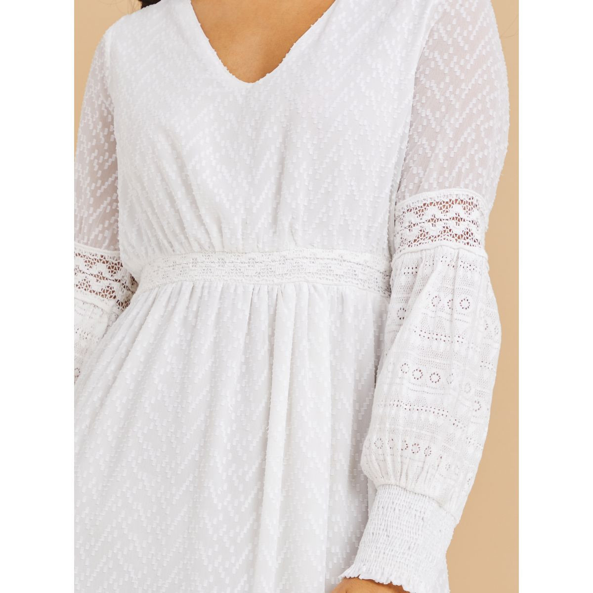 Styli Bishop Sleeves Lace Insert Dobby A-Line Maxi Dress-women-clothing-dresses-image-3