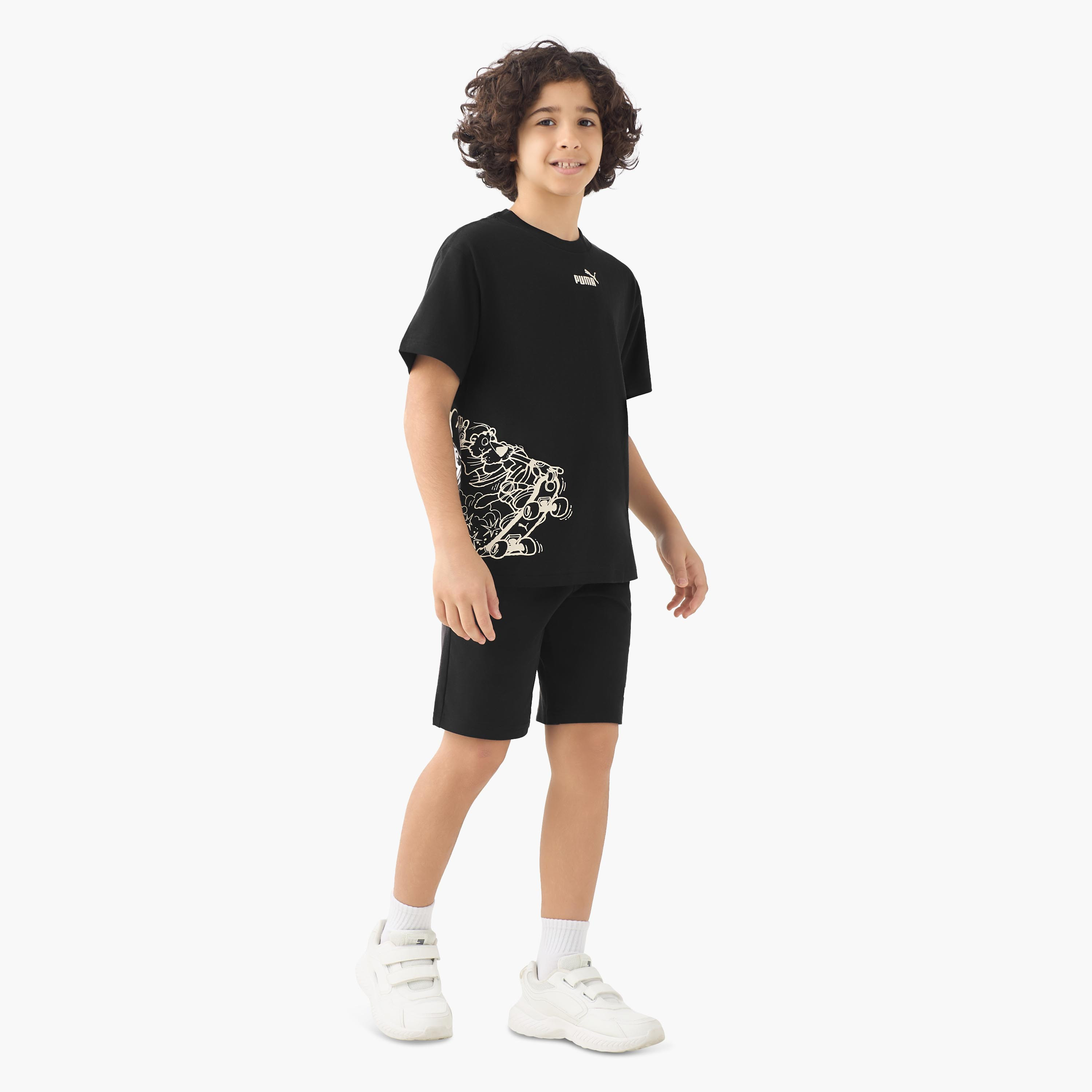 PUMA Crew Neck Short Sleeves T-shirt with Logo Print-boys-clothing-sportswear-tops-image-2