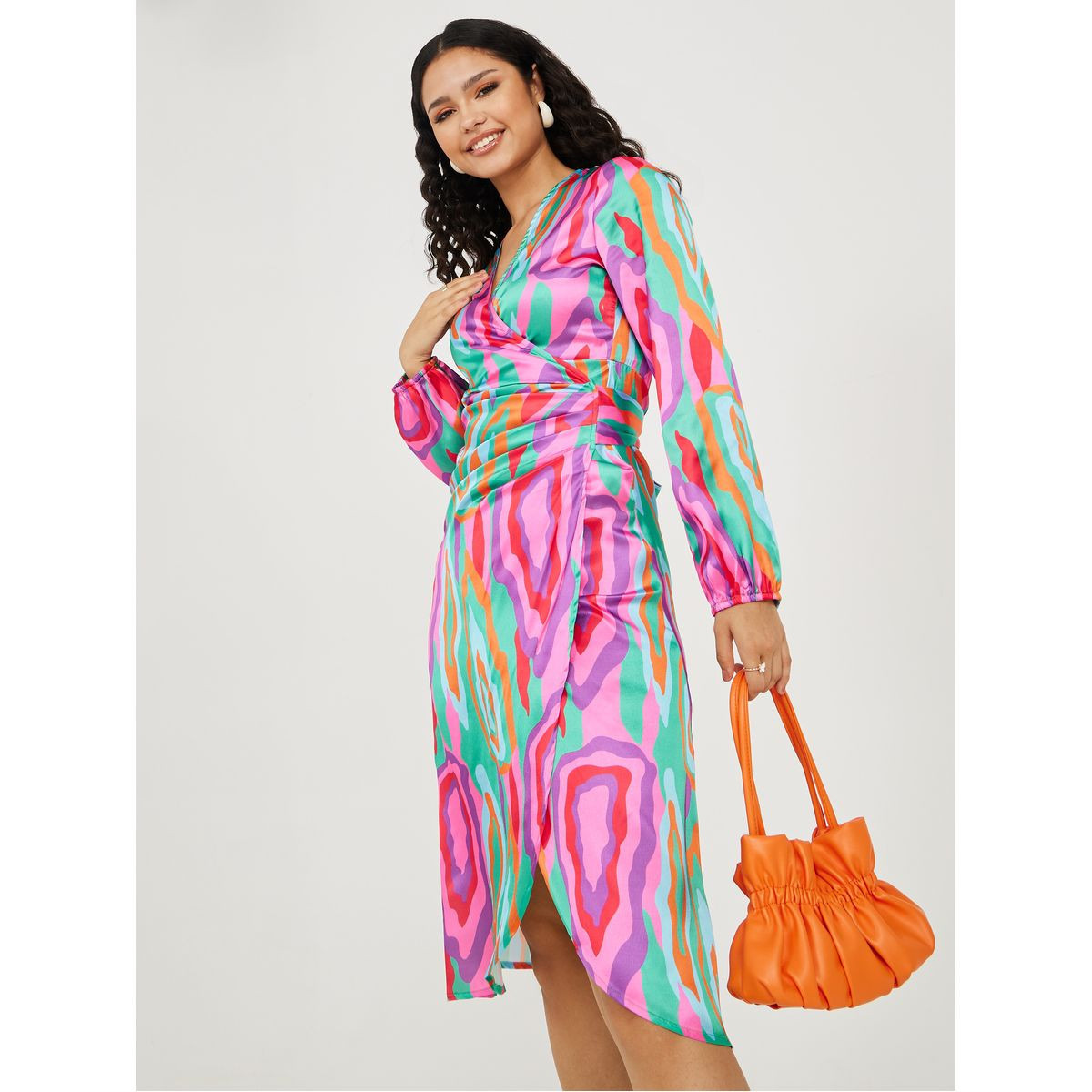فستان ميدي بنمط لف-women-clothing-dresses-image-1