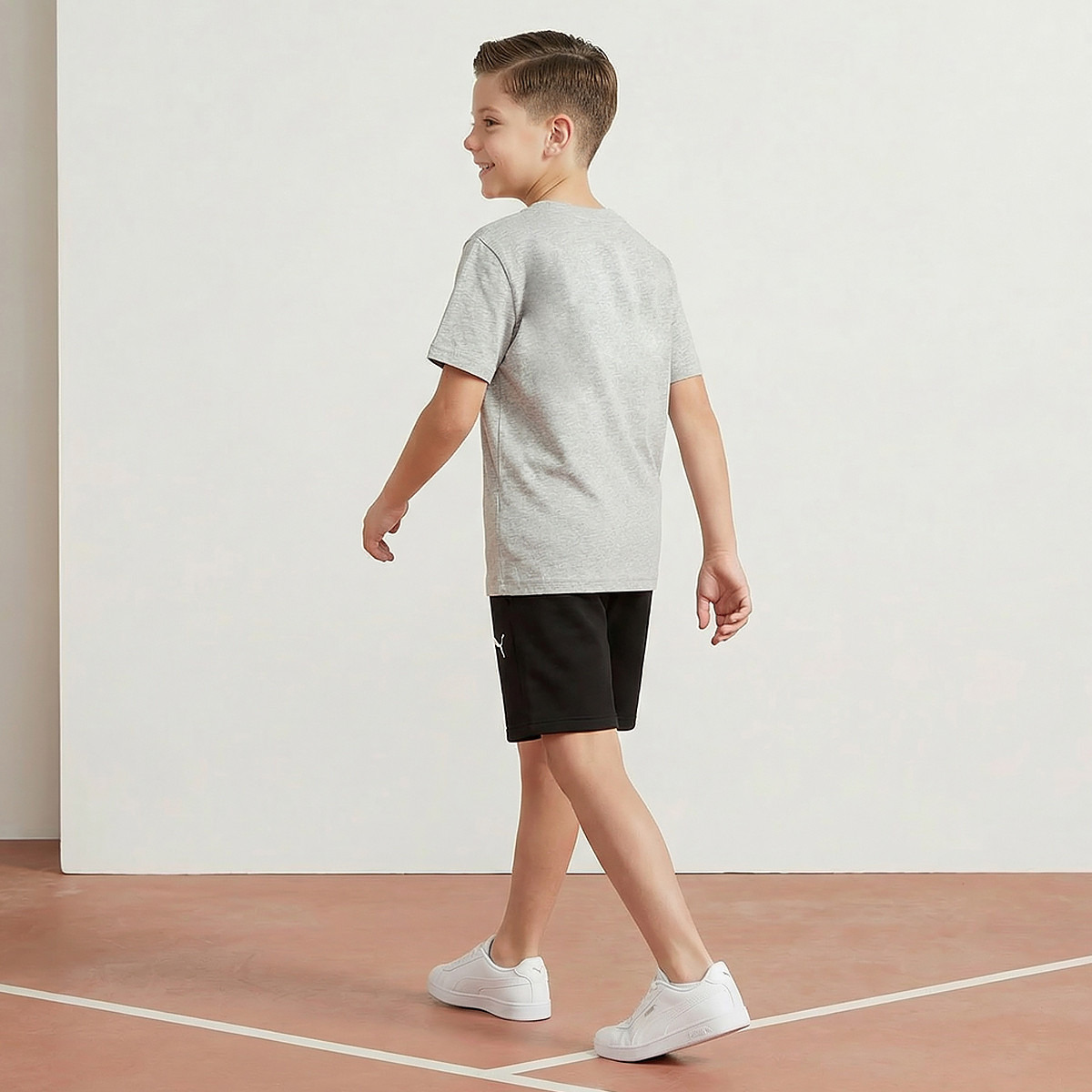 PUMA Crew Neck Short Sleeve T-shirt with Logo Print-boys-clothing-sportswear-tops-image-3