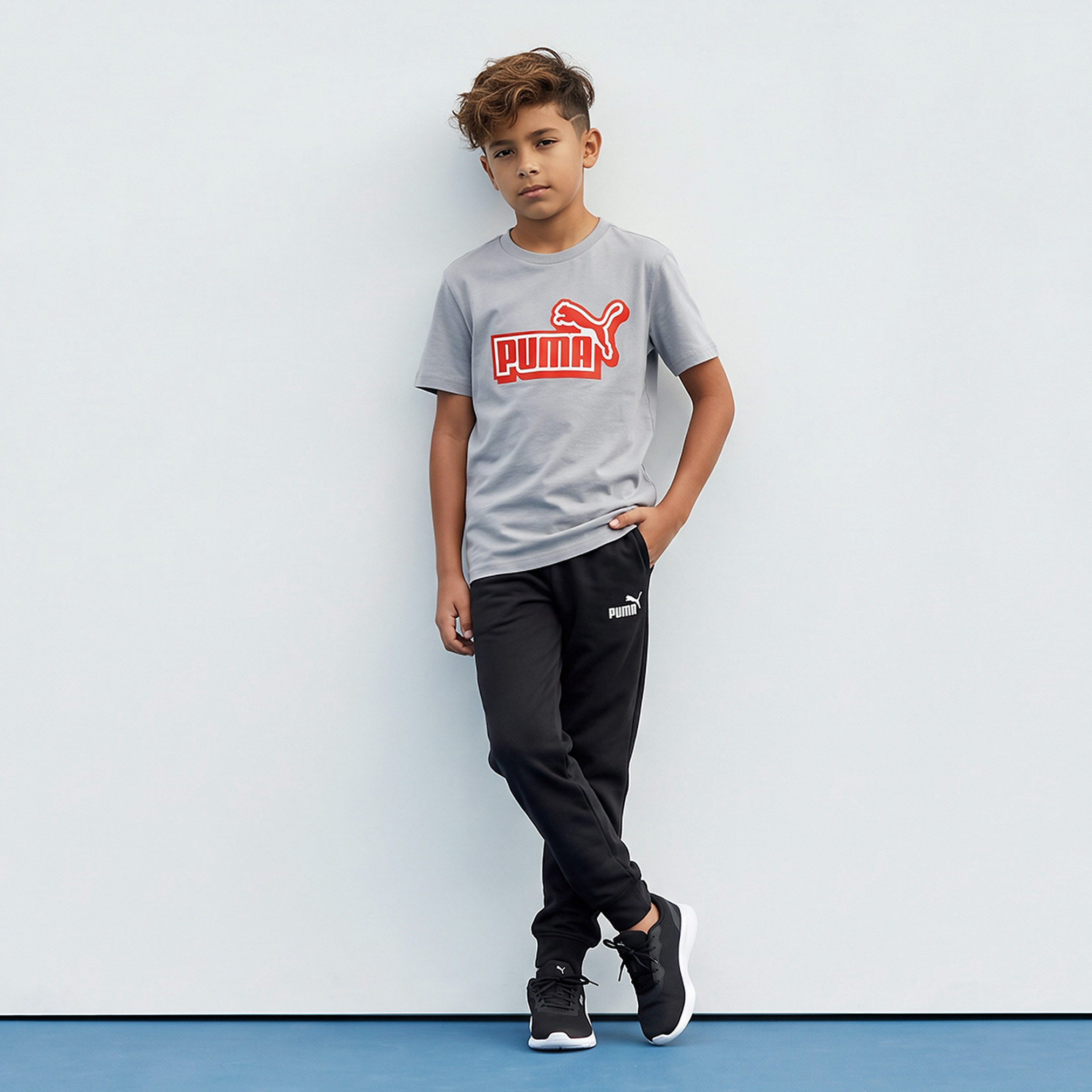 PUMA Crew Neck Short Sleeves T-shirt with Logo Print-sports-boys-clothing-tops-image-3