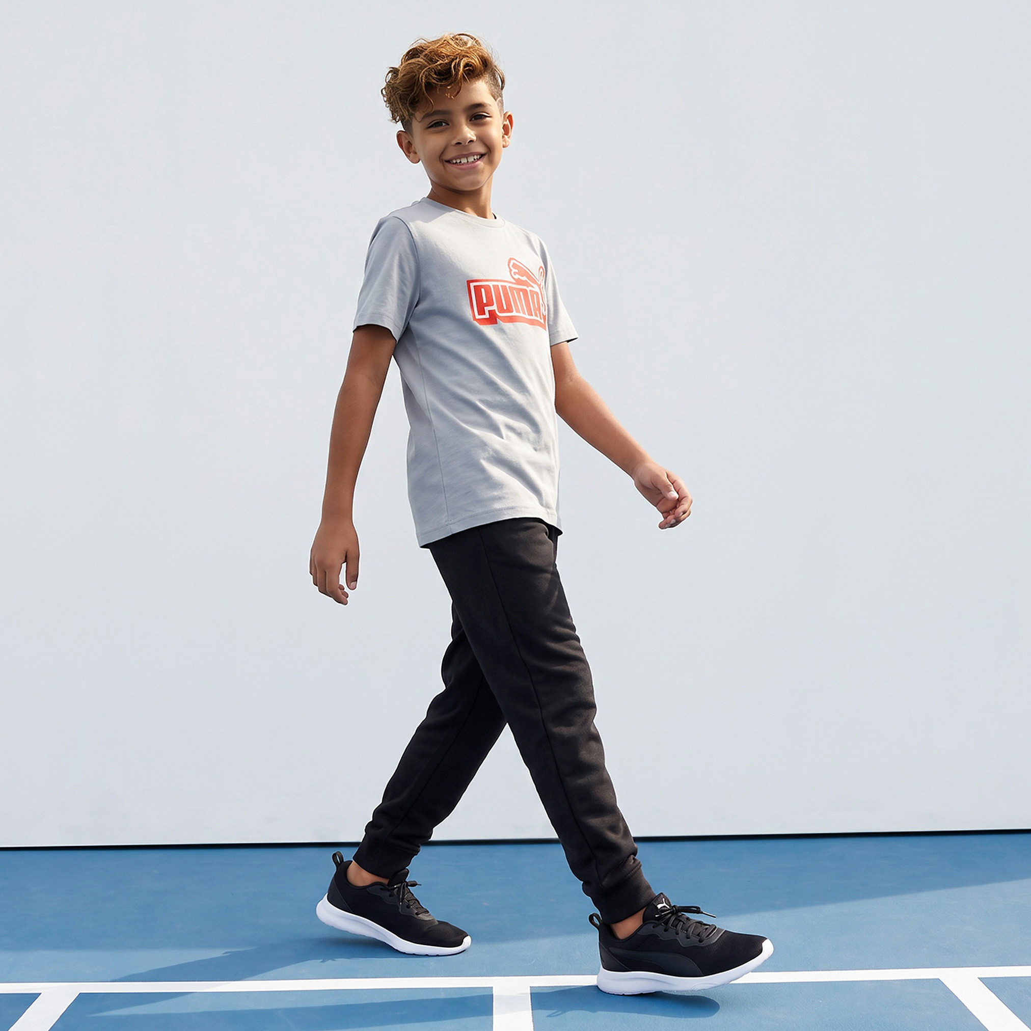 PUMA Crew Neck Short Sleeves T-shirt with Logo Print-sports-boys-clothing-tops-image-5