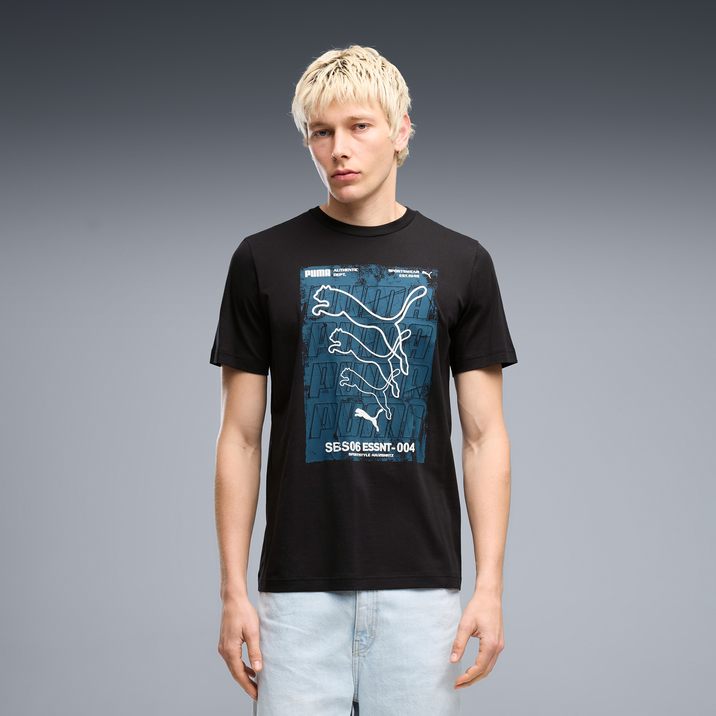 بوما - تيشيرت رجالي برسومات مربعة ورقبة دائرية-men-clothing-sportswearandactivewear-tshirtsandpolos-image-1