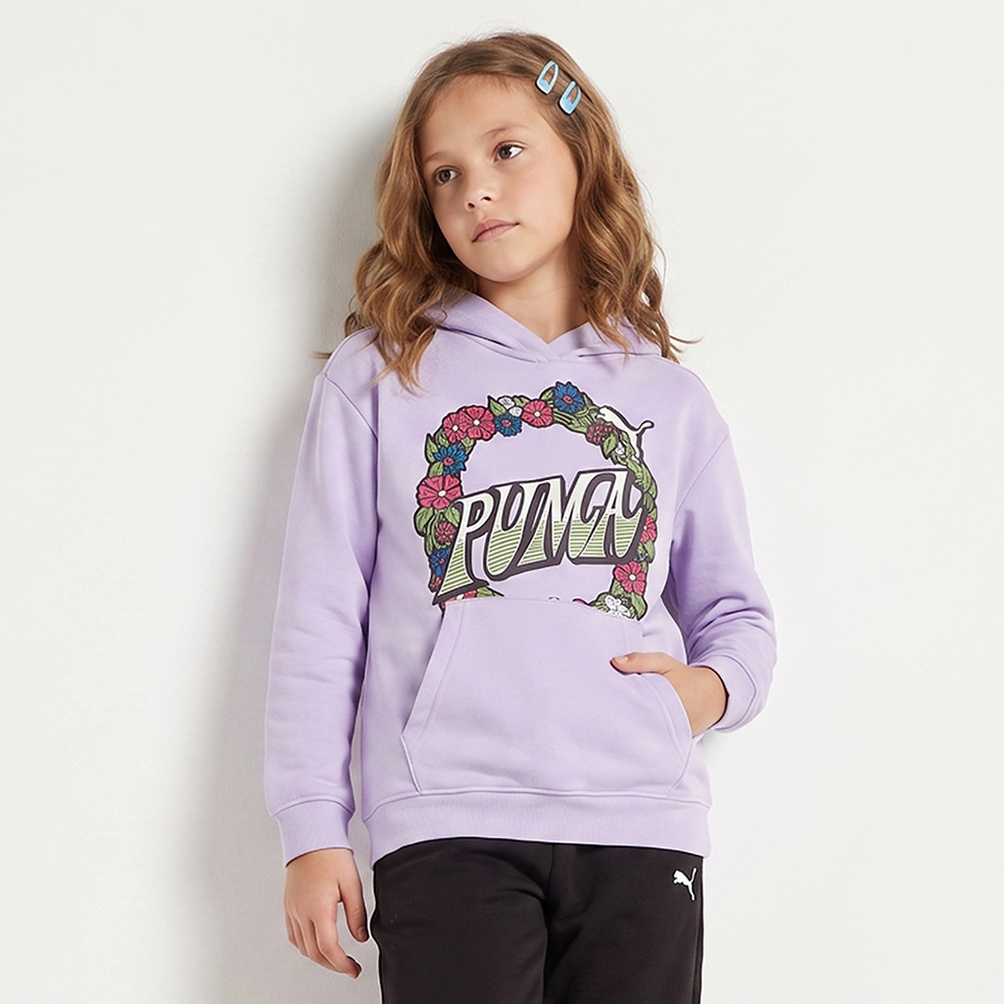 PUMA Hooded Sweatshirt with Graphic Print-girls-clothing-sweatshirts-image-1
