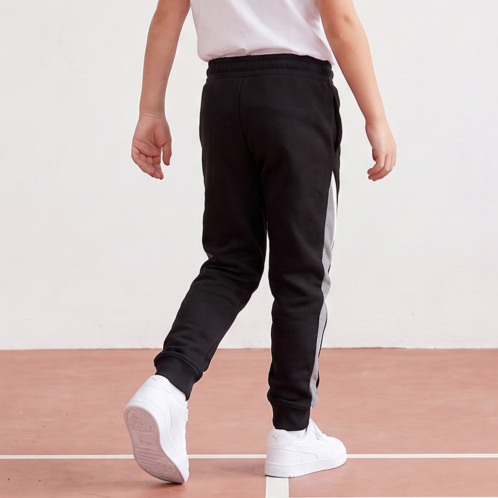 PUMA Elasticated Waist Joggers with Colourblock Design-boys-clothing-bottoms-joggersandtrackpants-image-2