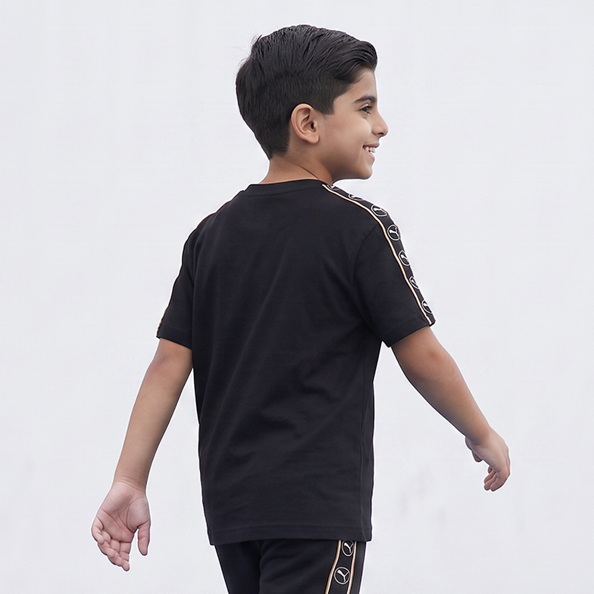 PUMA Crew Neck Short Sleeves T-shirt with Logo Tape Detail-boys-clothing-tshirtsandpolos-image-2