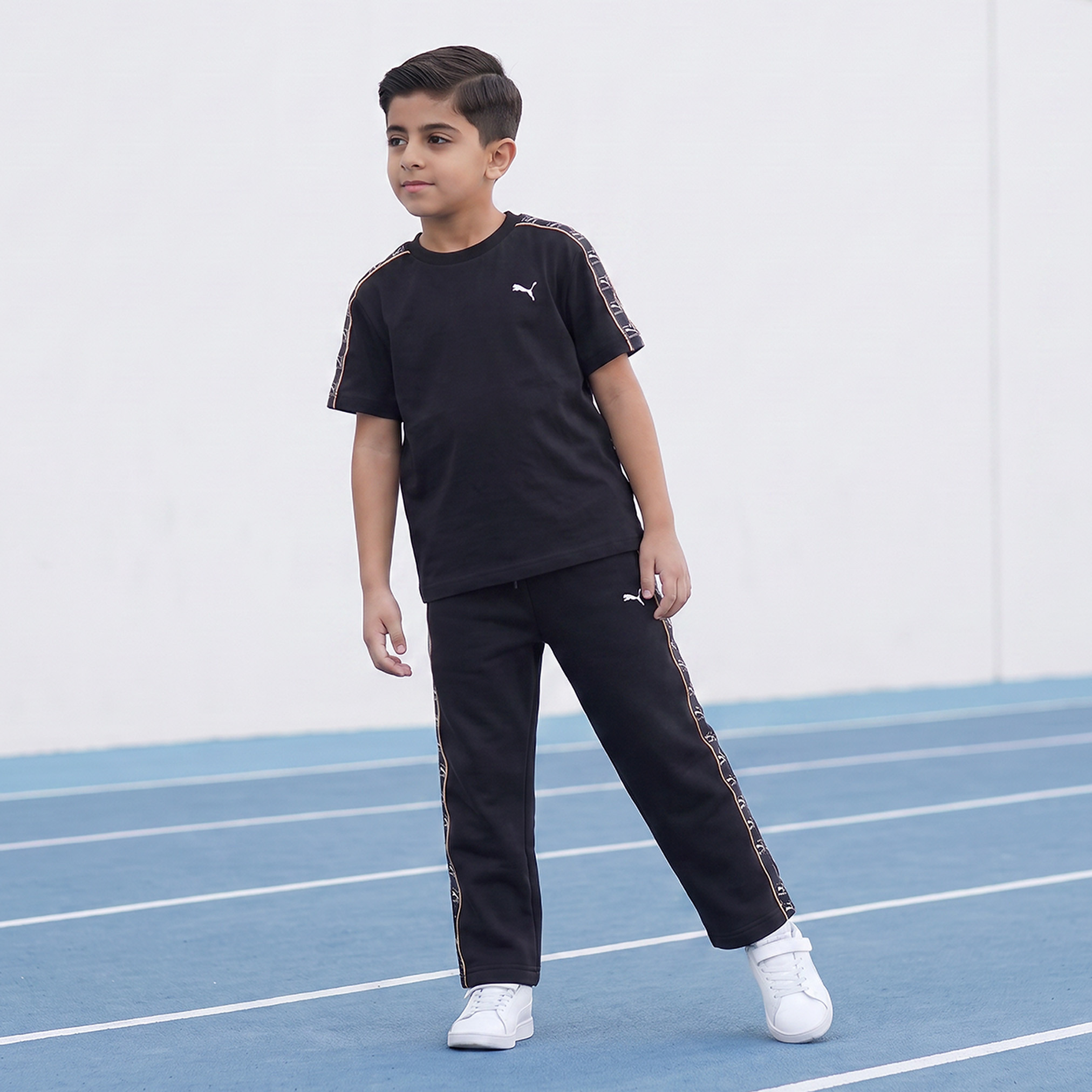 PUMA Crew Neck Short Sleeves T-shirt with Logo Tape Detail-boys-clothing-tshirtsandpolos-image-3