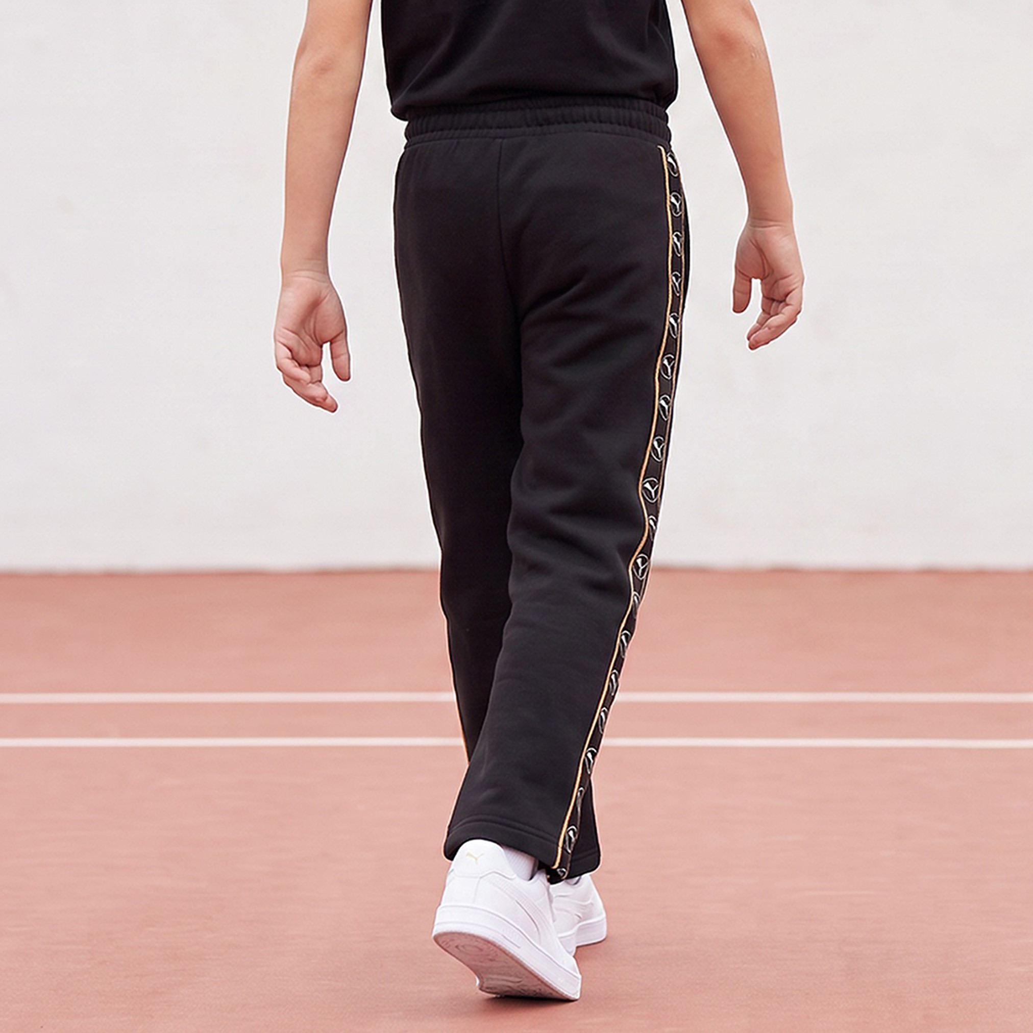 PUMA Elasticated Drawstring Waist Track Pants with Logo Print-boys-clothing-bottoms-joggersandtrackpants-image-2