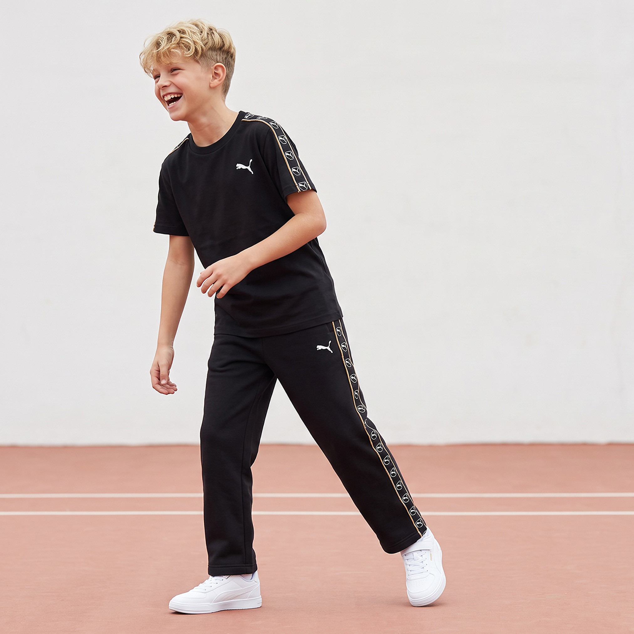 PUMA Elasticated Drawstring Waist Track Pants with Logo Print-boys-clothing-bottoms-joggersandtrackpants-image-3