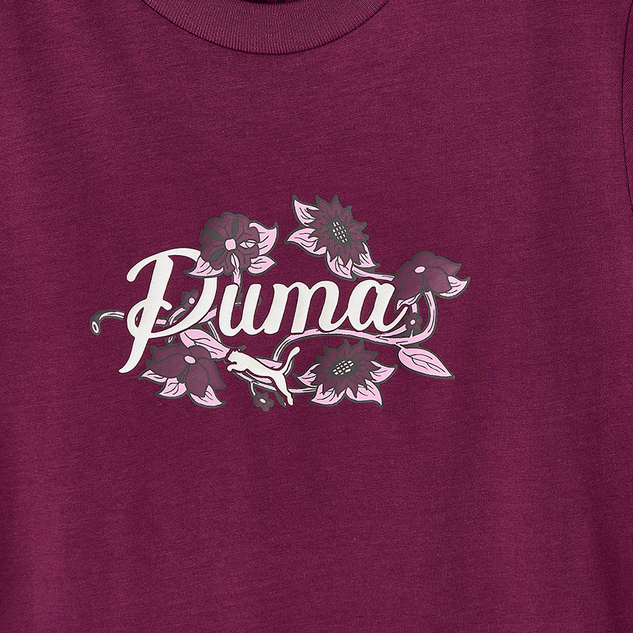 تيشيرت بياقة ضيقة وأكمام قصيرة وطبعات شعار من بوما-girls-clothing-tshirts-image-4