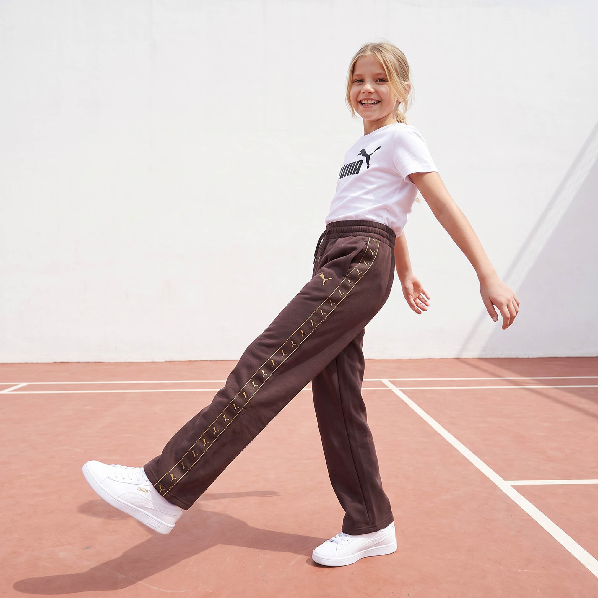 PUMA Girls Drawstring Waist Track Pants-sports-girls-clothing-bottoms-joggersandtrackpants-image-2