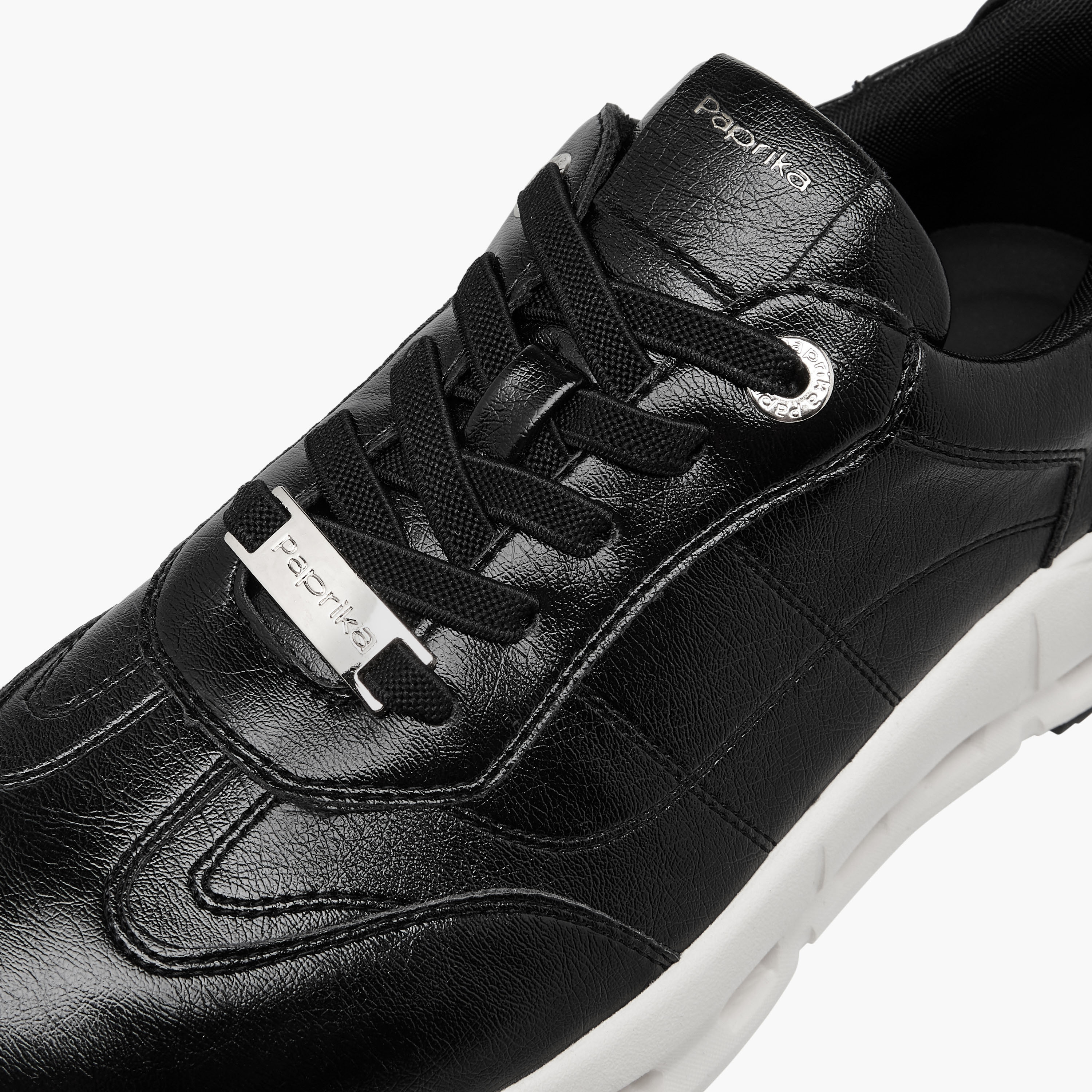 Paprika Panelled Sneakers with Lace-Up Closure-women-shoes-sneakers-image-4