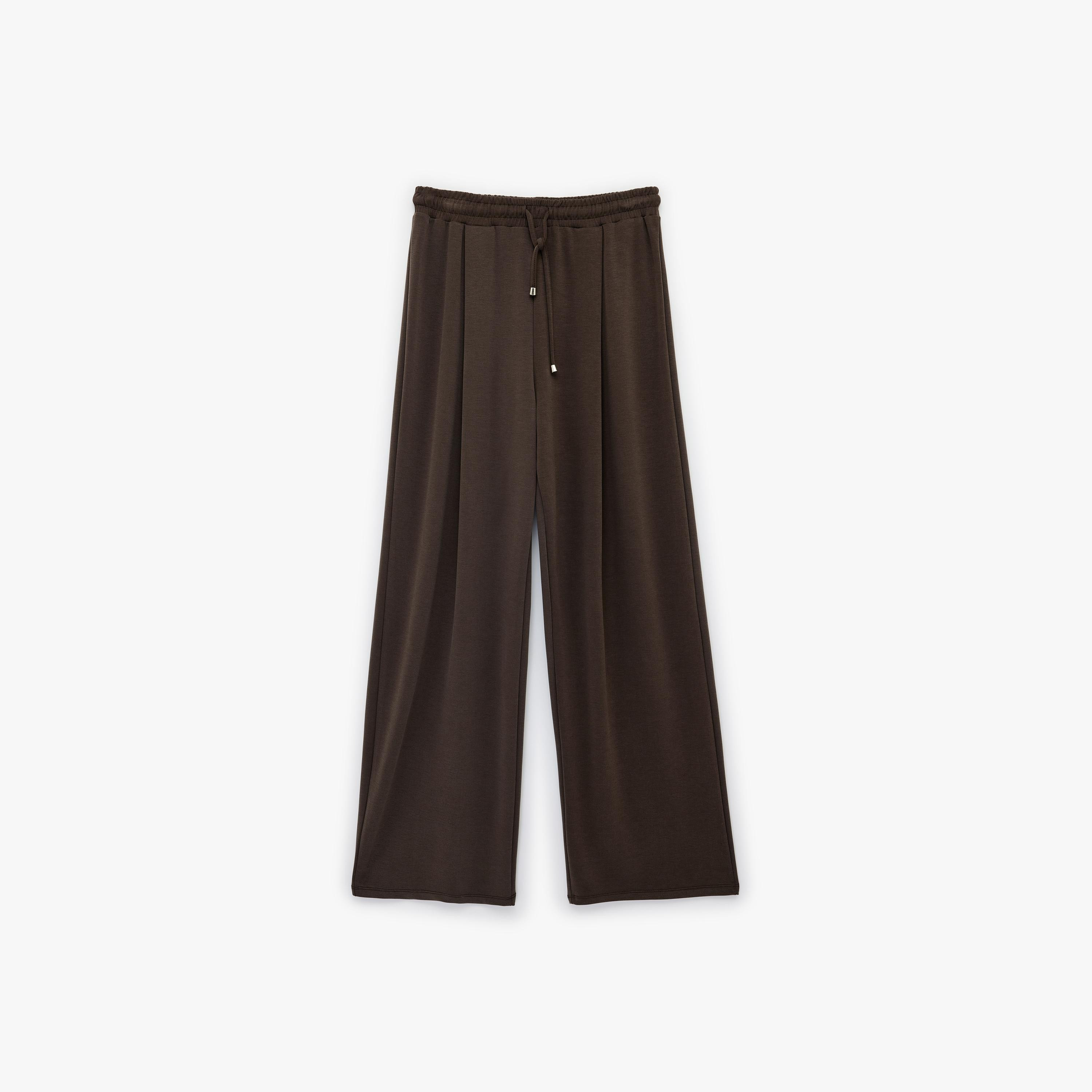 KOTON Drawstring Waist Wide Leg Women's Trousers-women-clothing-trousers-image-3