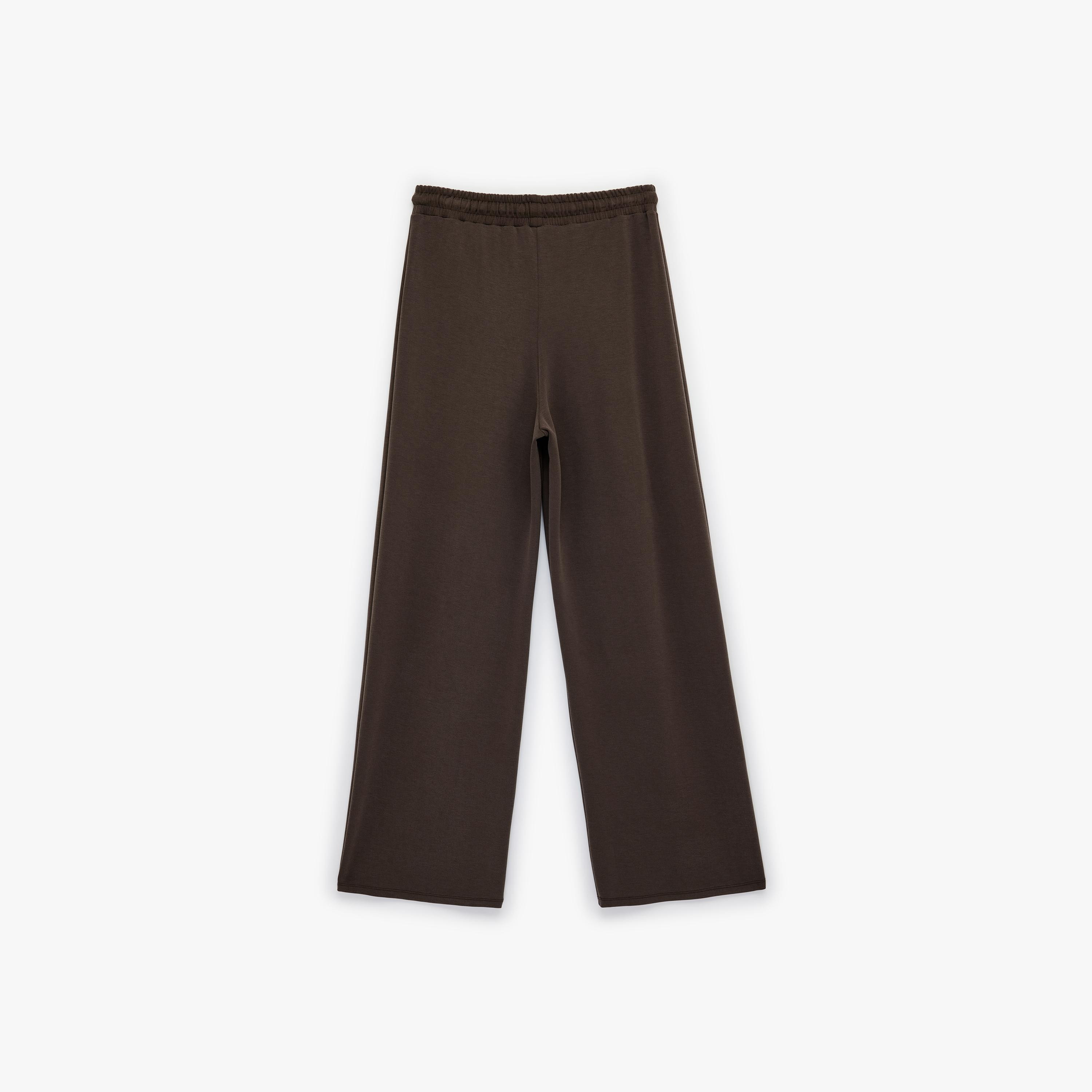 KOTON Drawstring Waist Wide Leg Women's Trousers-women-clothing-trousers-image-4